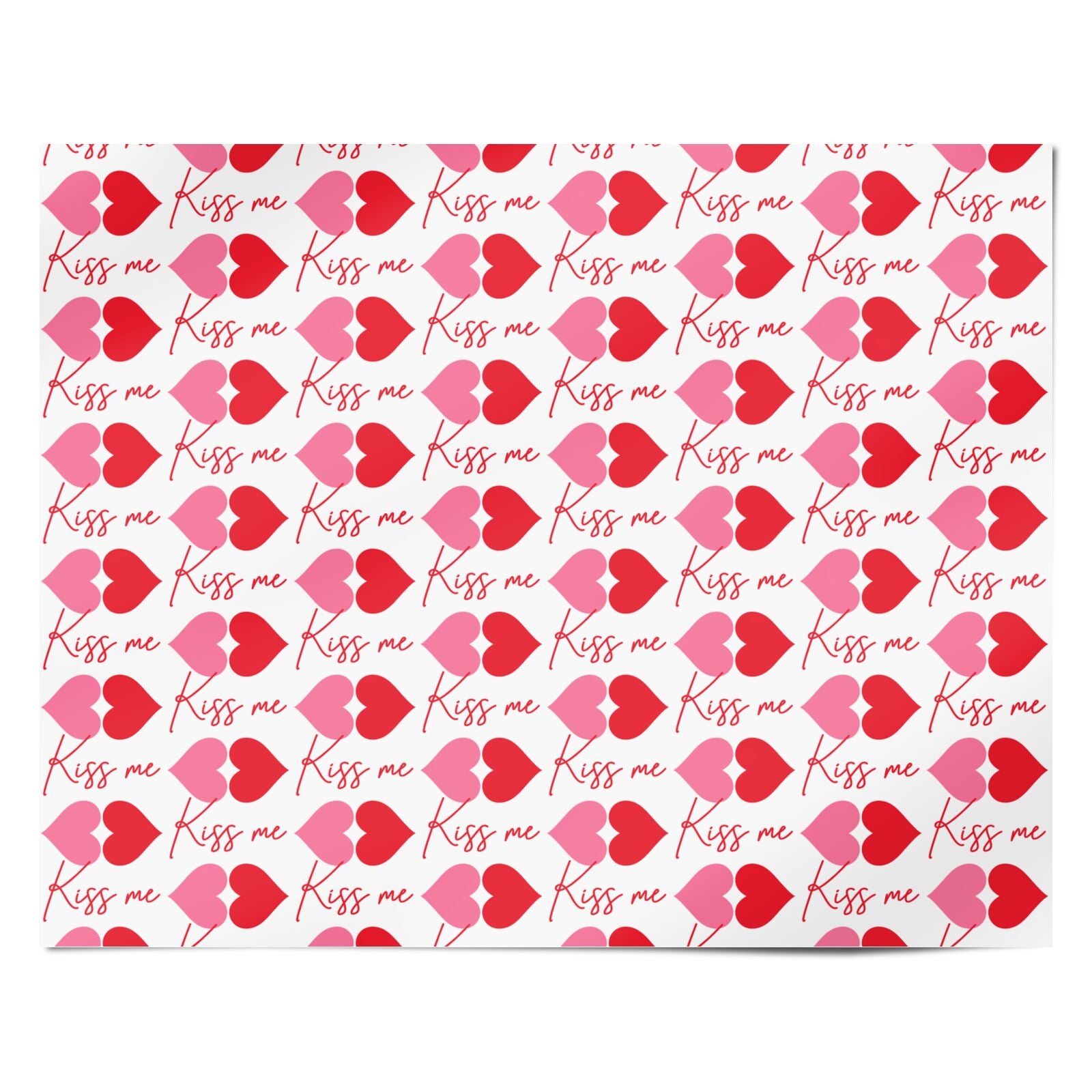 Kiss Me Love Heart Valentines Day Personalised Wrapping Paper Alternative