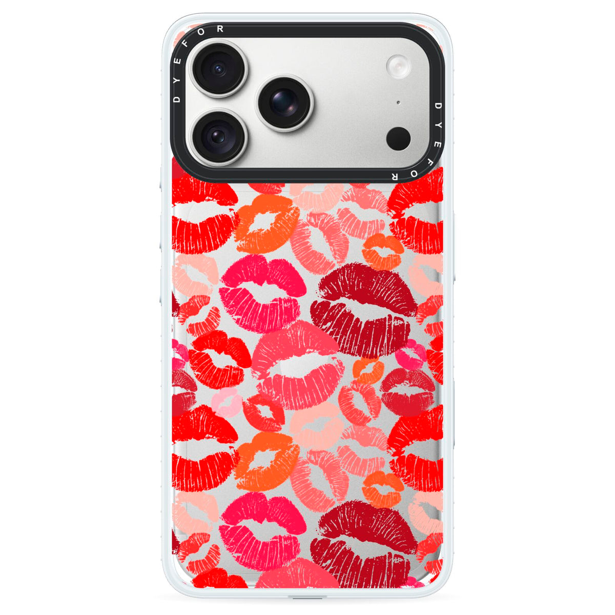 Kiss Print iPhone 18 Pro Black Impact Pre order Case on Silver phone