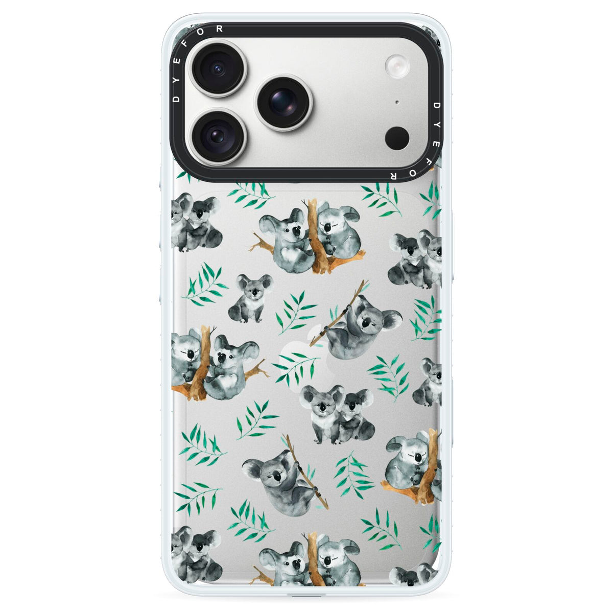 Koala Bear iPhone 18 Pro Black Impact Pre order Case on Silver phone