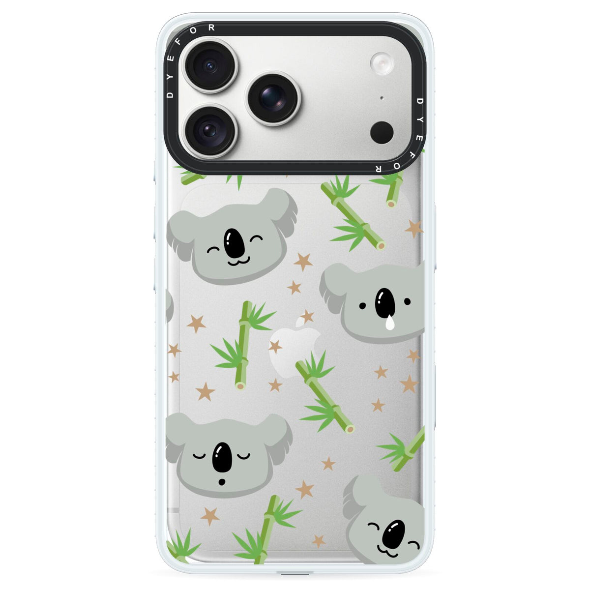 Koala Faces with Transparent Background iPhone 18 Pro Max Black Impact Pre order Case on Silver phone