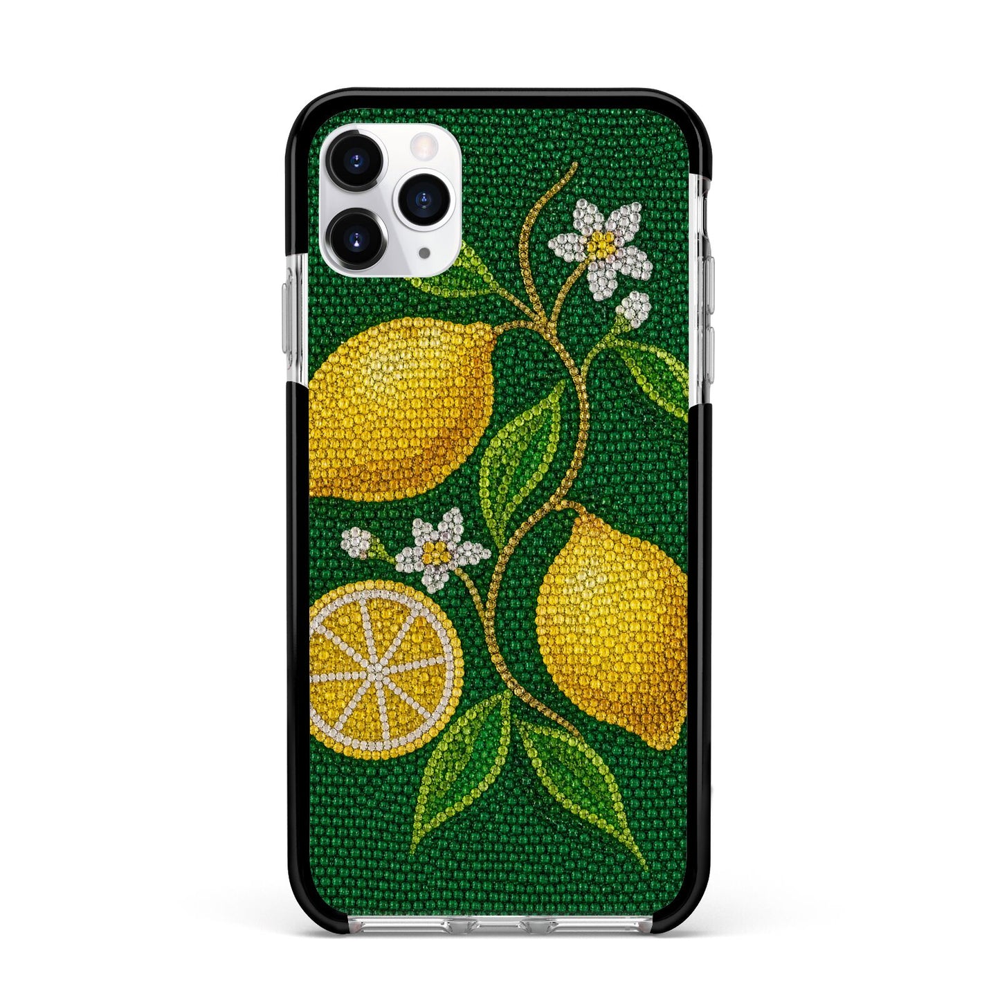 Lemon Lustre Apple iPhone 11 Pro Max in Silver with Black Impact Case