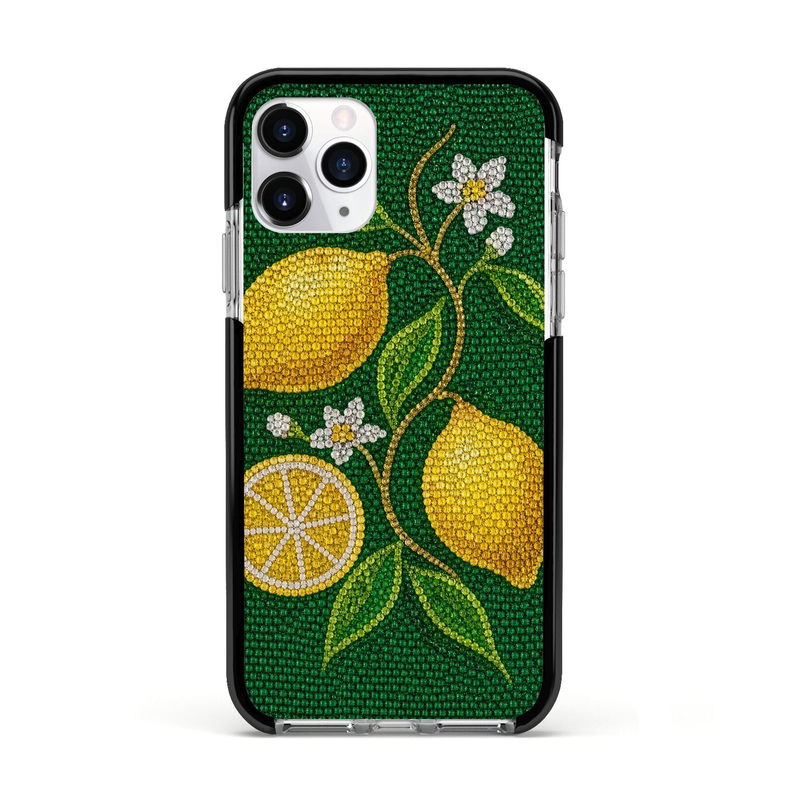 Lemon Lustre Apple iPhone 11 Pro in Silver with Black Impact Case