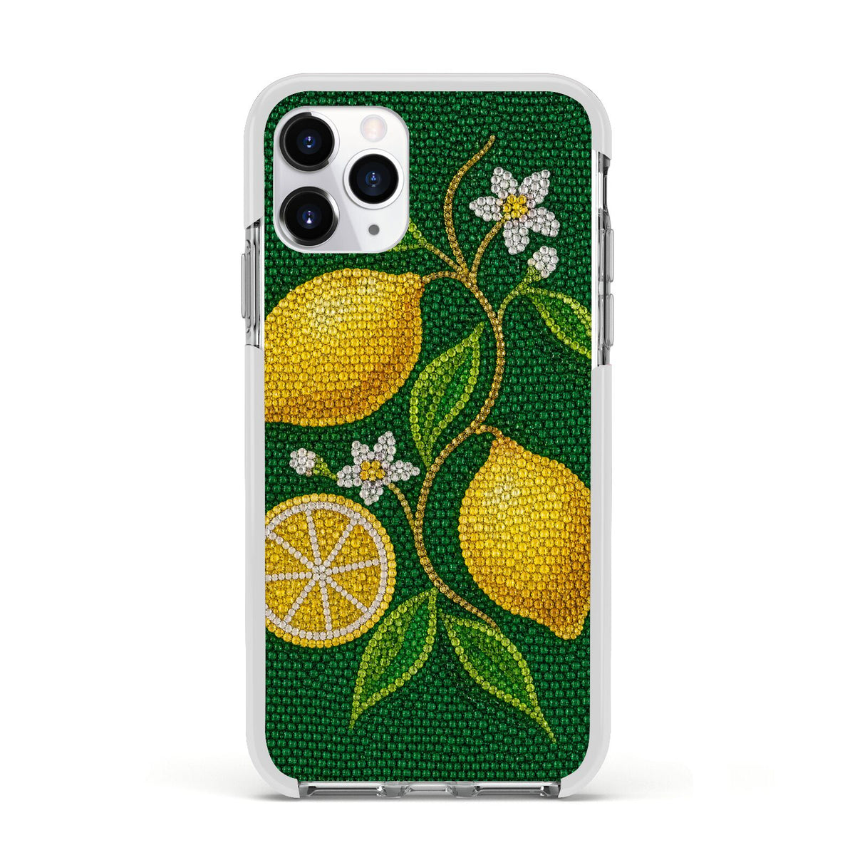 Lemon Lustre Apple iPhone 11 Pro in Silver with White Impact Case