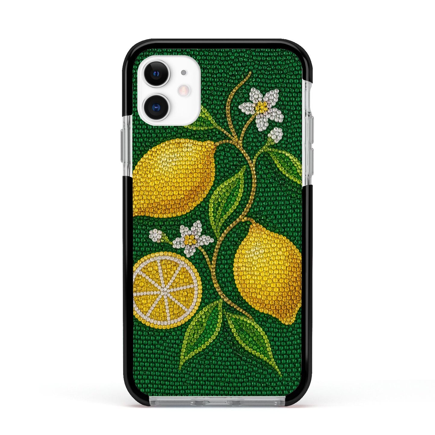 Lemon Lustre Apple iPhone 11 in White with Black Impact Case