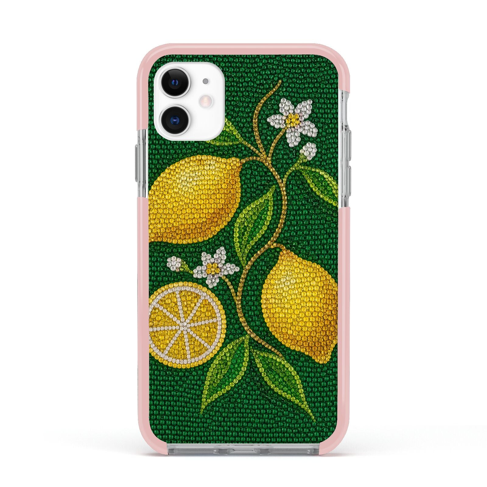 Lemon Lustre Apple iPhone 11 in White with Pink Impact Case