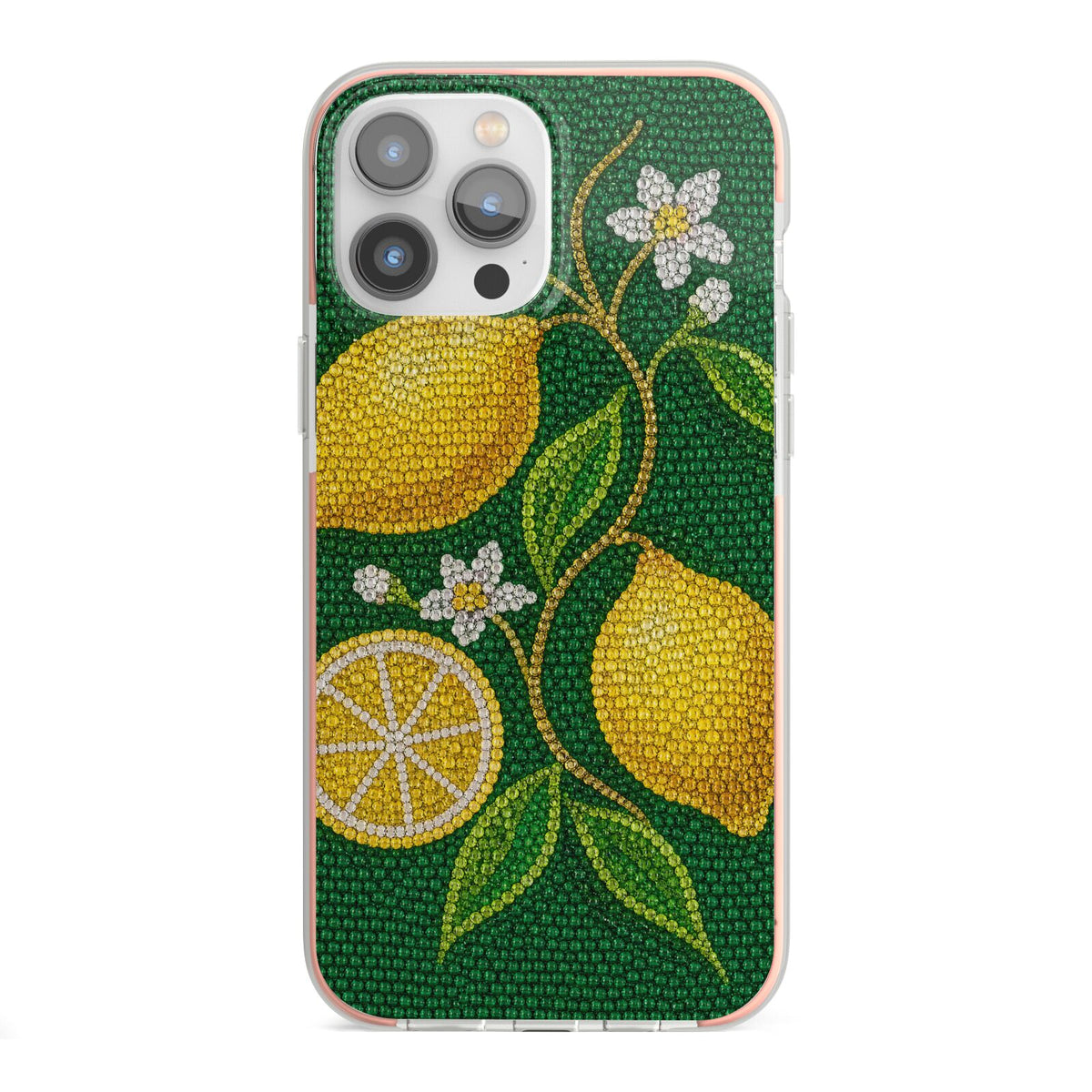 Lemon Lustre iPhone 13 Pro Max TPU Impact Case with Pink Edges