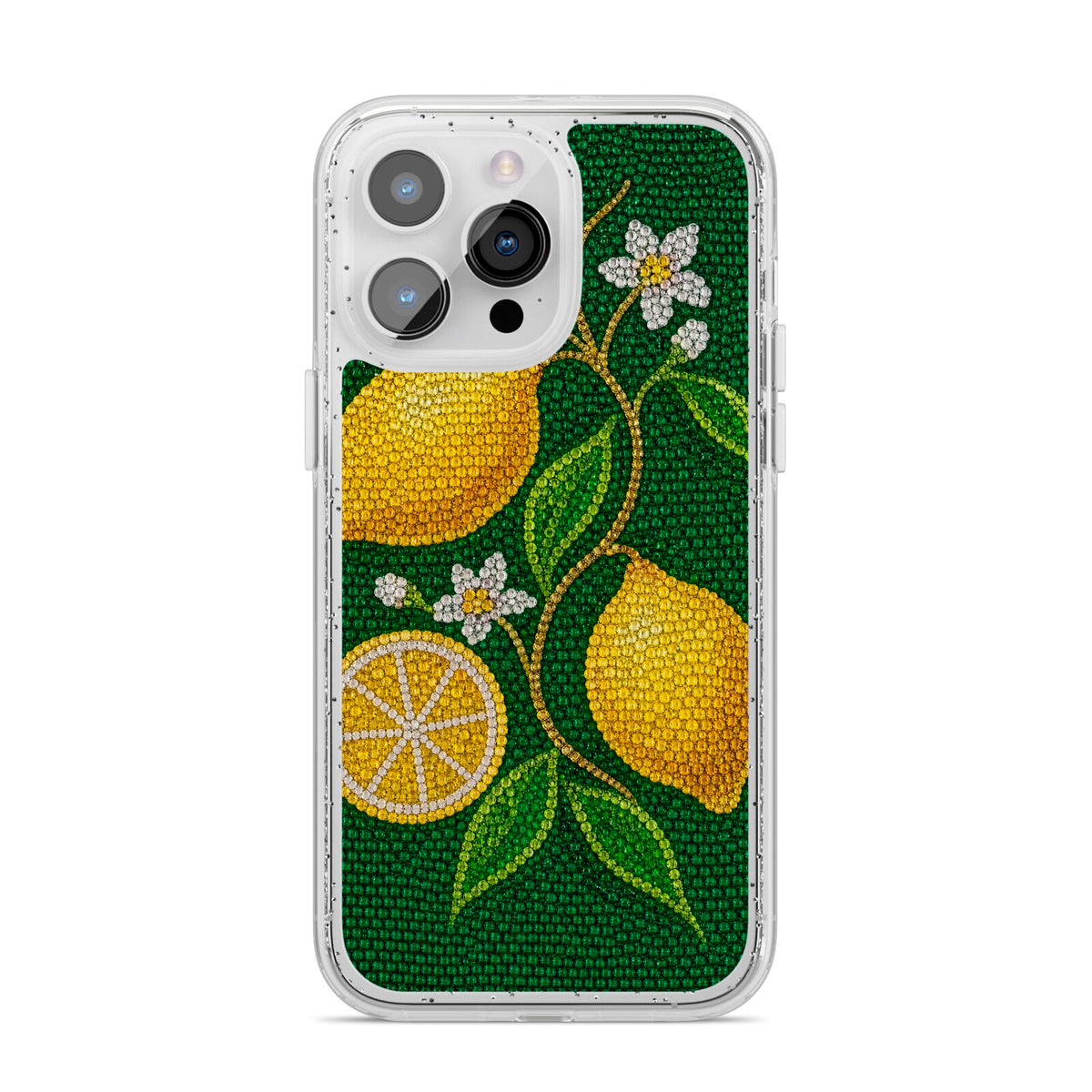 Lemon Lustre iPhone 14 Pro Max Glitter Tough Case Silver