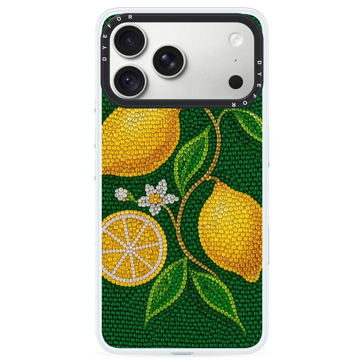 Lemon Lustre iPhone 18 Pro Black Impact Pre order Case on Silver phone