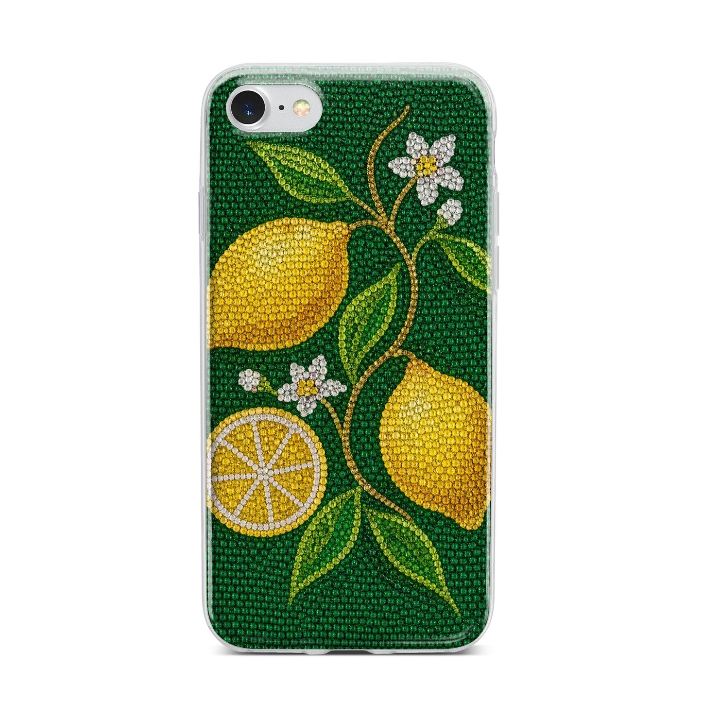 Lemon Lustre iPhone 7 Bumper Case on Silver iPhone