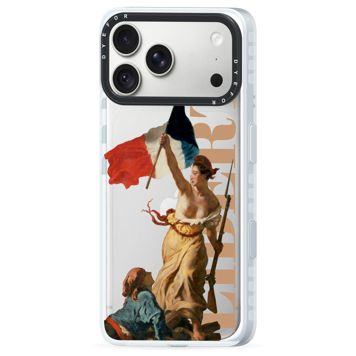 Liberty iPhone 18 Pro Max Black Impact Pre order Case Side Angle on Silver phone