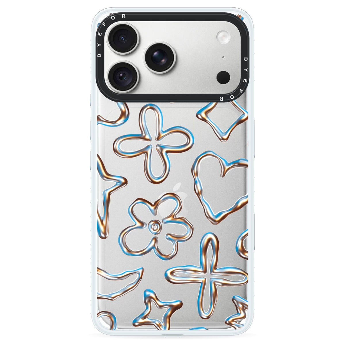 Liquid Chrome Doodles iPhone 18 Pro Max Black Impact Pre order Case on Silver phone