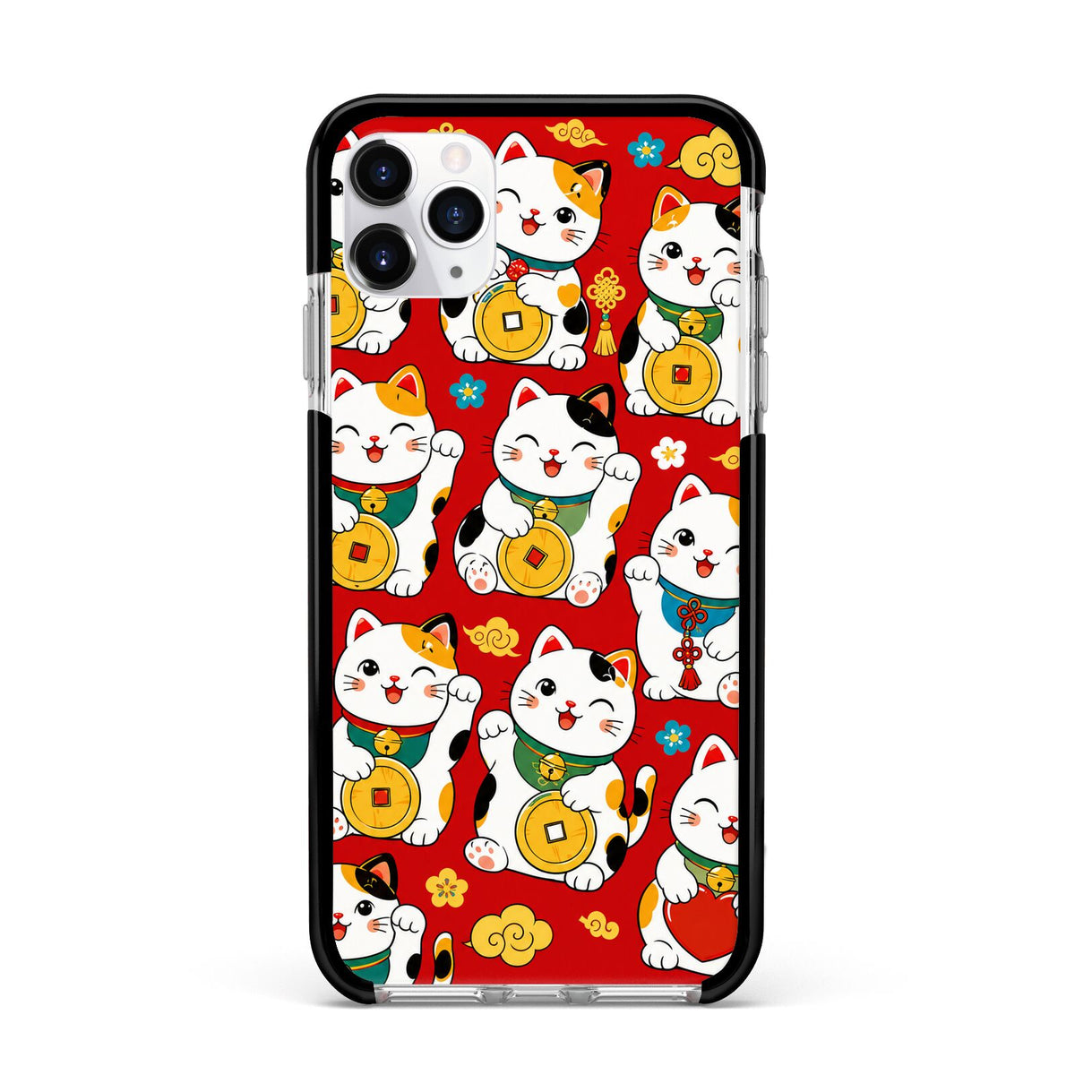 Little Fortunes Apple iPhone 11 Pro Max in Silver with Black Impact Case