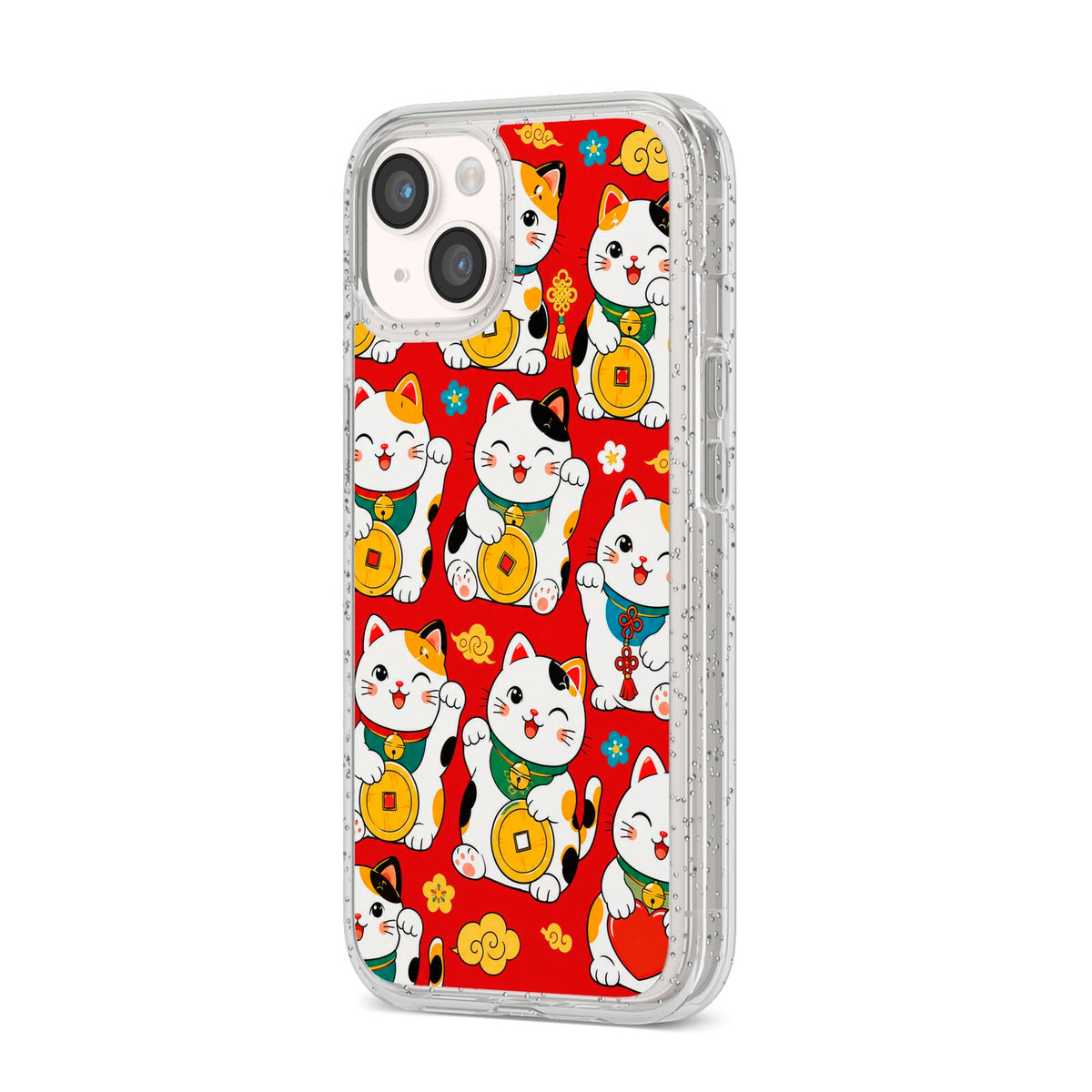 Little Fortunes iPhone 14 Glitter Tough Case Starlight Angled Image