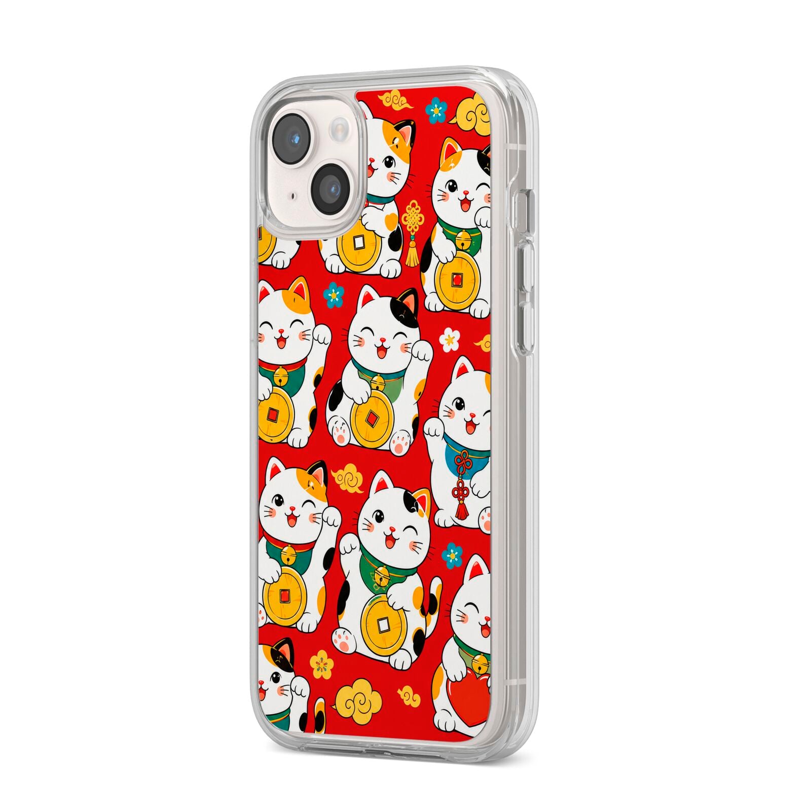 Little Fortunes iPhone 14 Plus Clear Tough Case Starlight Angled Image