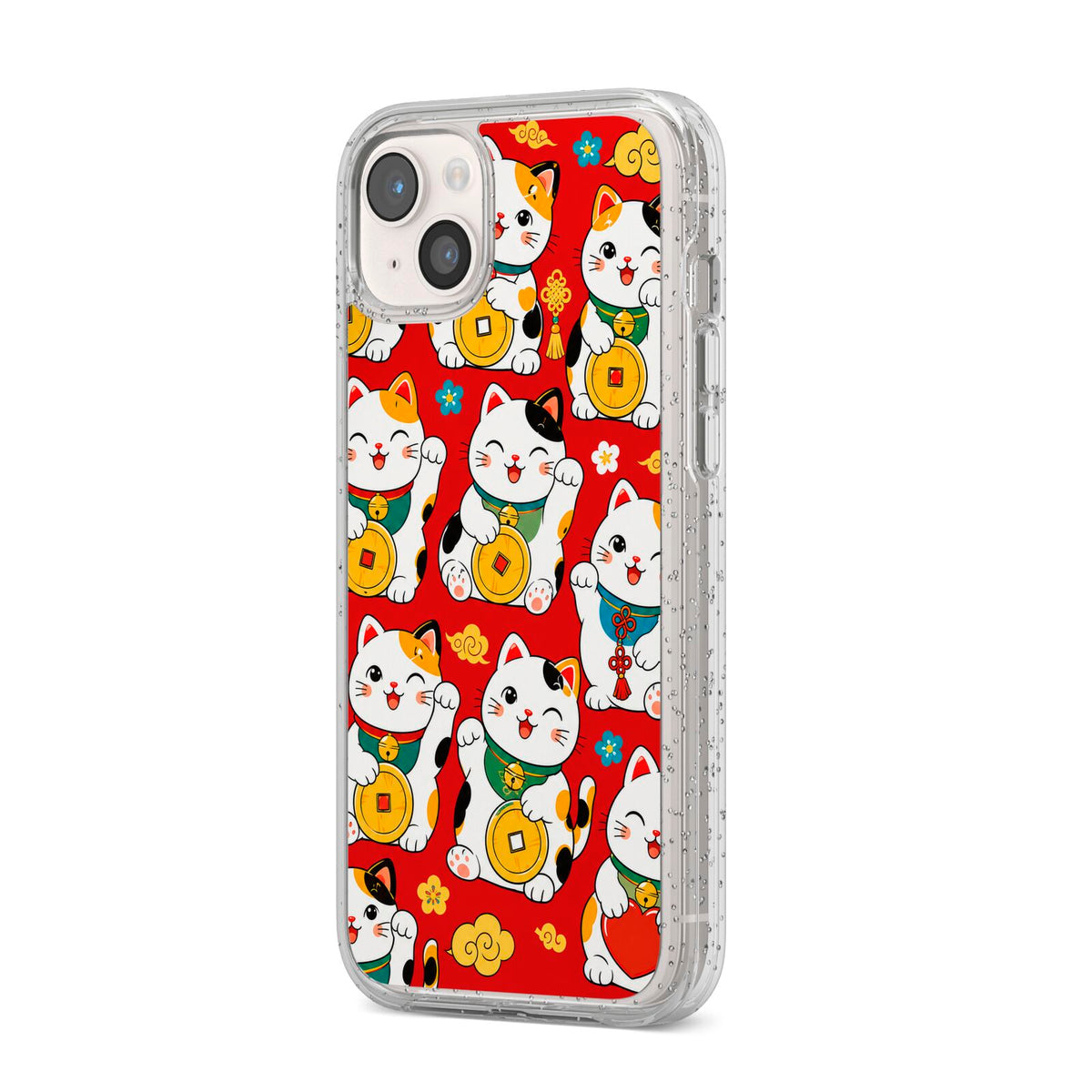Little Fortunes iPhone 14 Plus Glitter Tough Case Starlight Angled Image