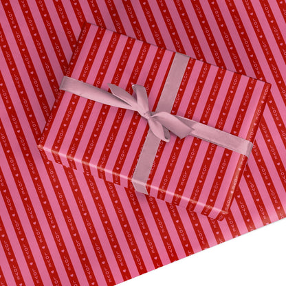 Love Stripe Custom Wrapping Paper