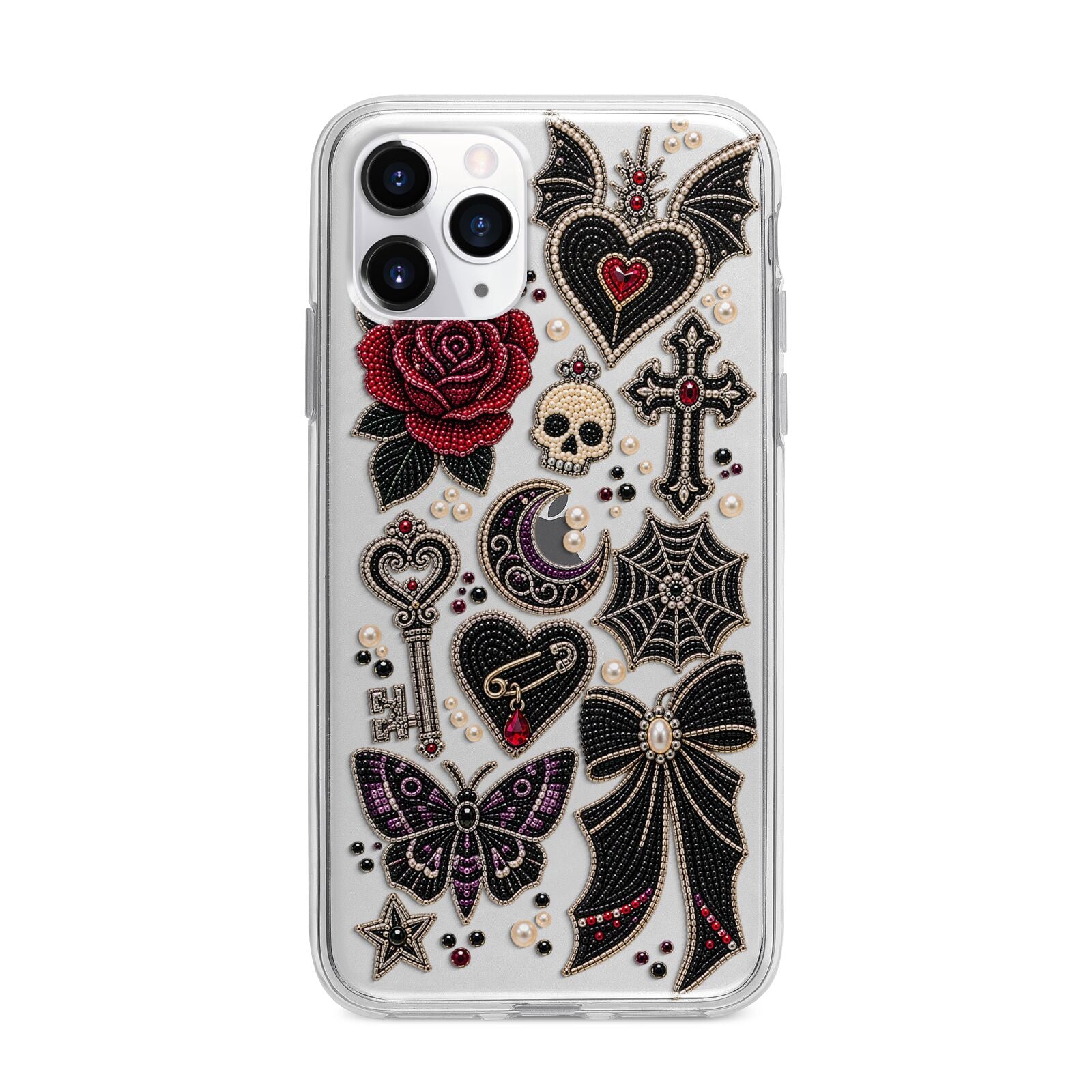 Love Thorns Charms Apple iPhone 11 Pro Max in Silver with Bumper Case