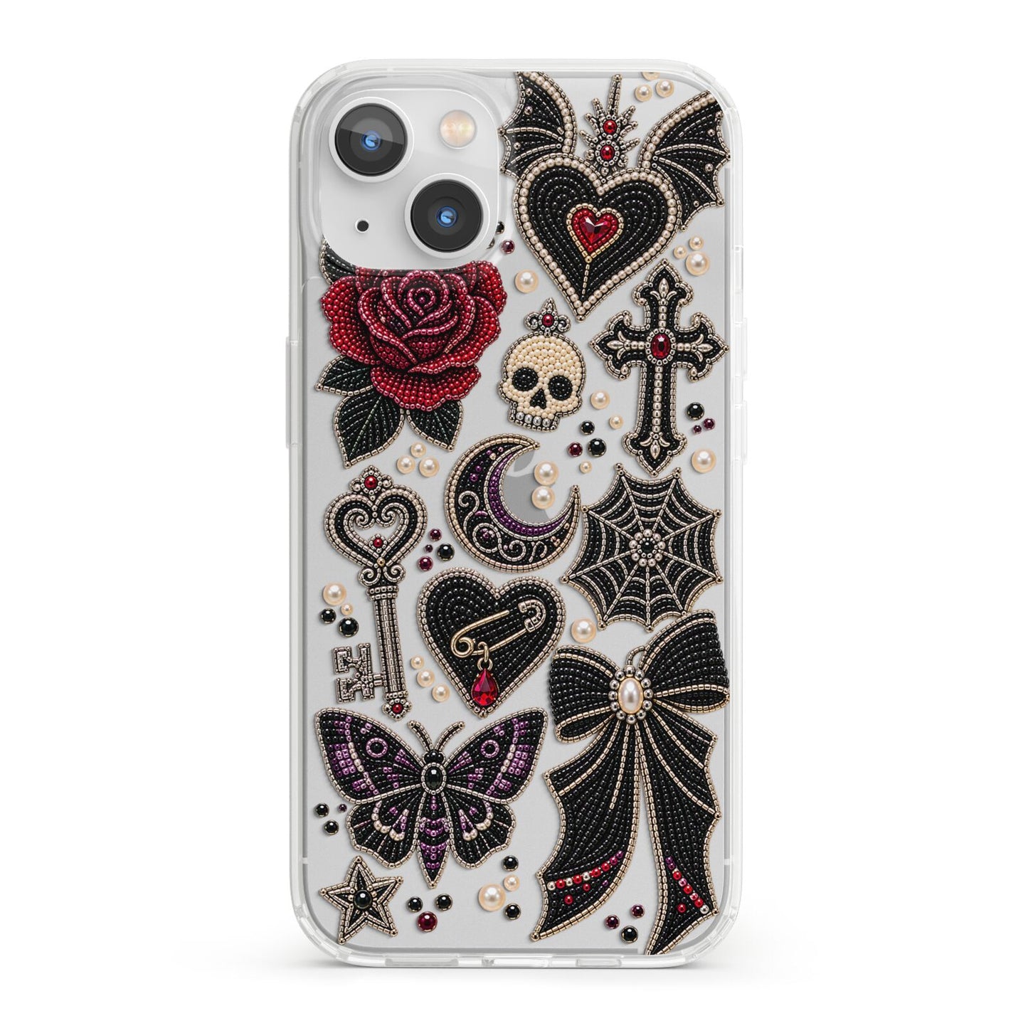 Love Thorns Charms iPhone 13 Clear Bumper Case