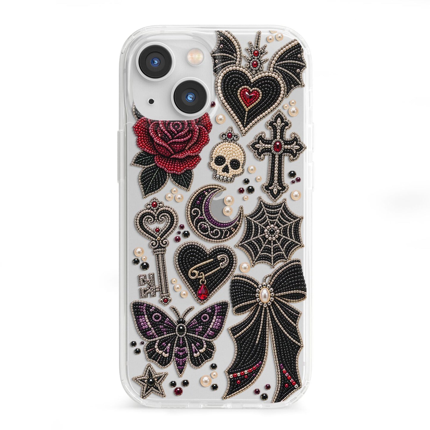 Love Thorns Charms iPhone 13 Mini Clear Bumper Case