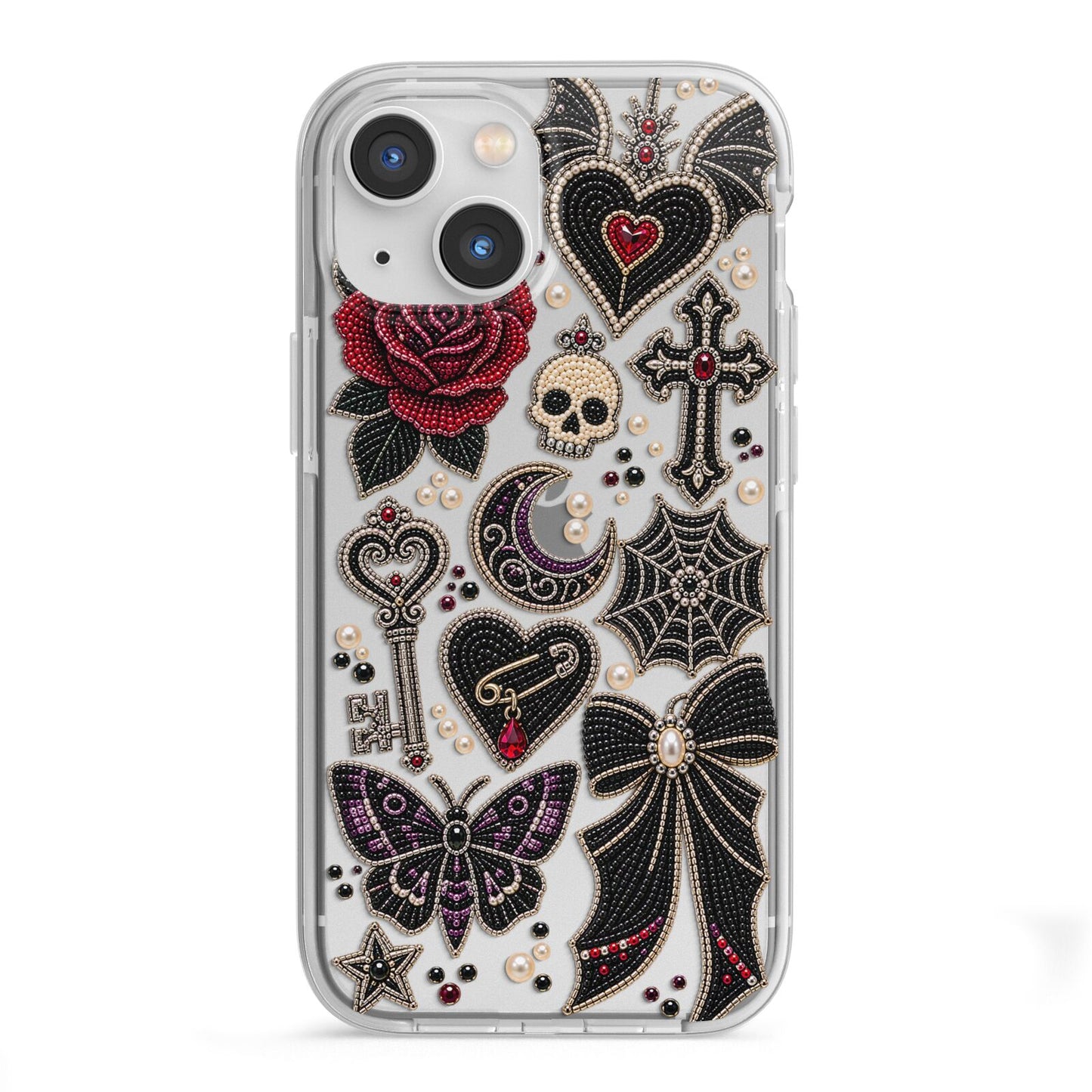 Love Thorns Charms iPhone 13 Mini TPU Impact Case with White Edges
