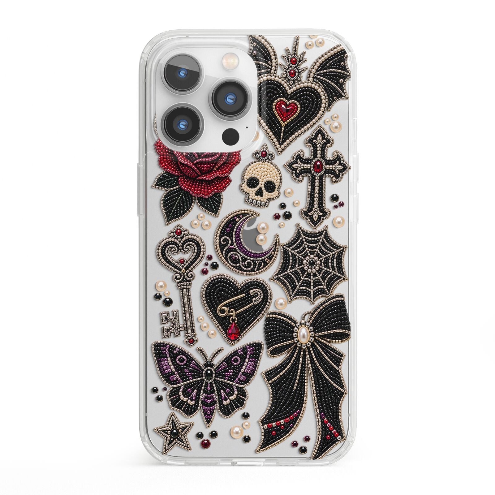 Love Thorns Charms iPhone 13 Pro Clear Bumper Case