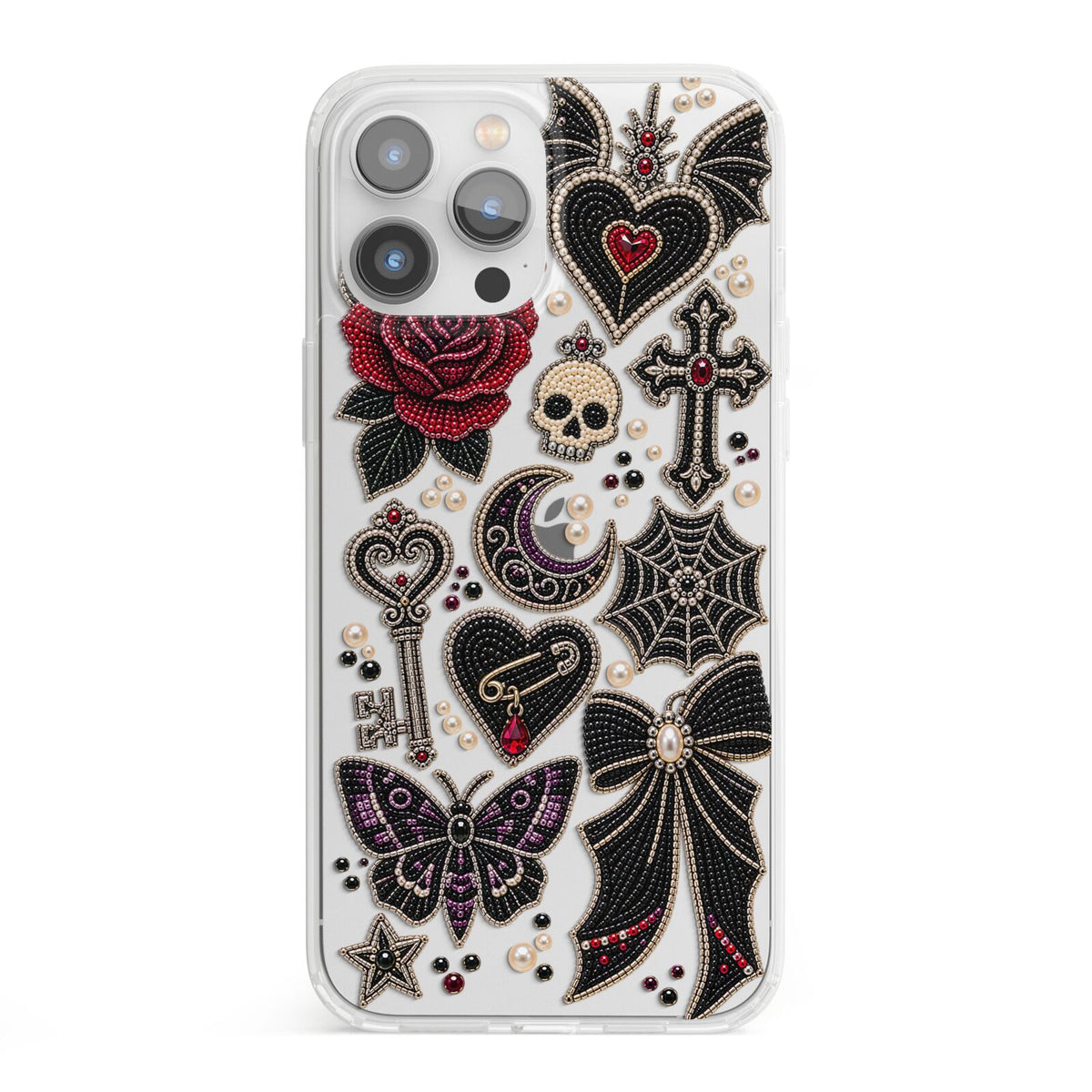 Love Thorns Charms iPhone 13 Pro Max Clear Bumper Case