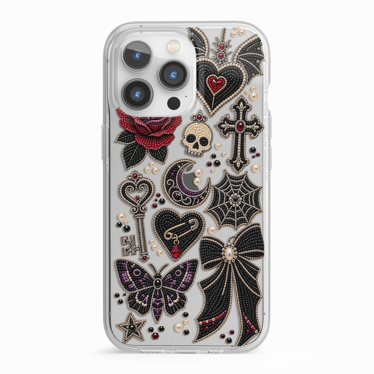 Love Thorns Charms iPhone 13 Pro TPU Impact Case with White Edges