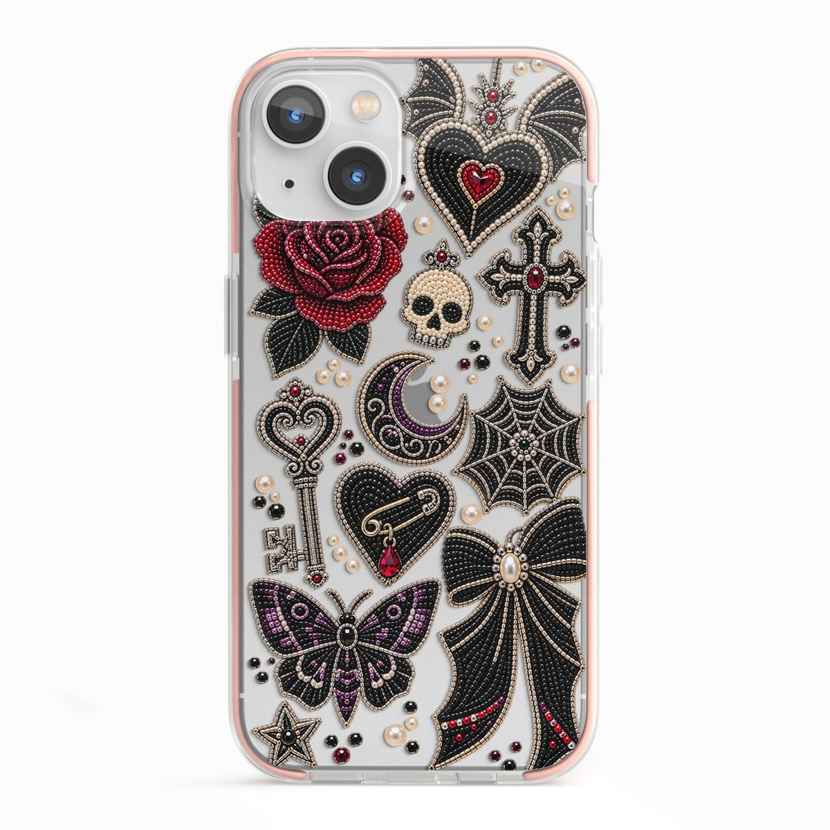 Love Thorns Charms iPhone 13 TPU Impact Case with Pink Edges