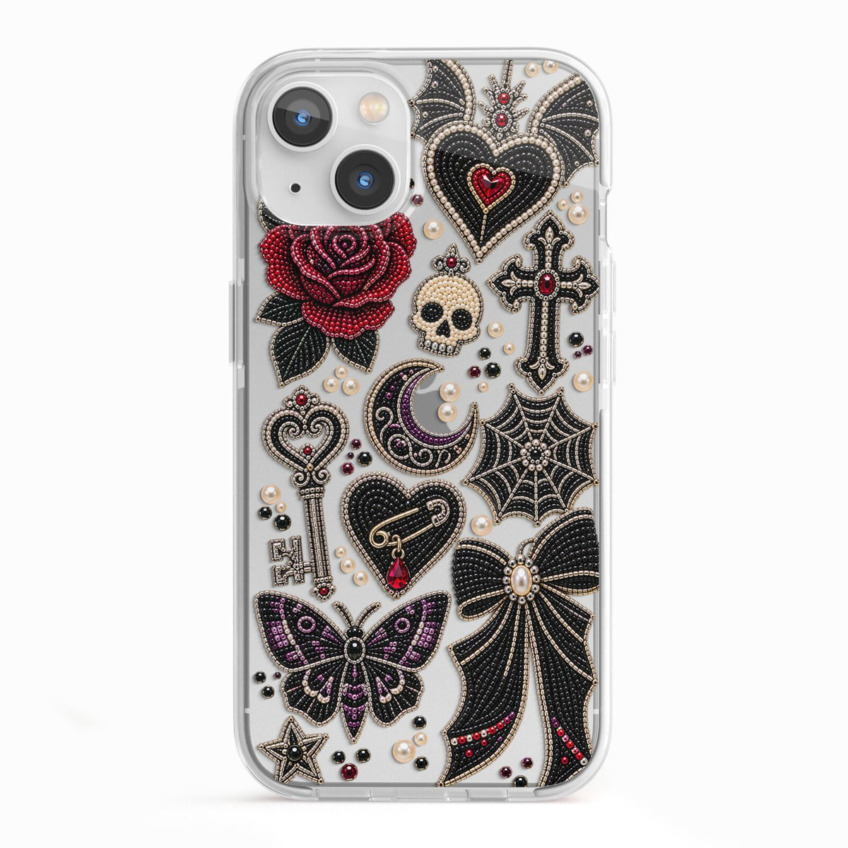 Love Thorns Charms iPhone 13 TPU Impact Case with White Edges