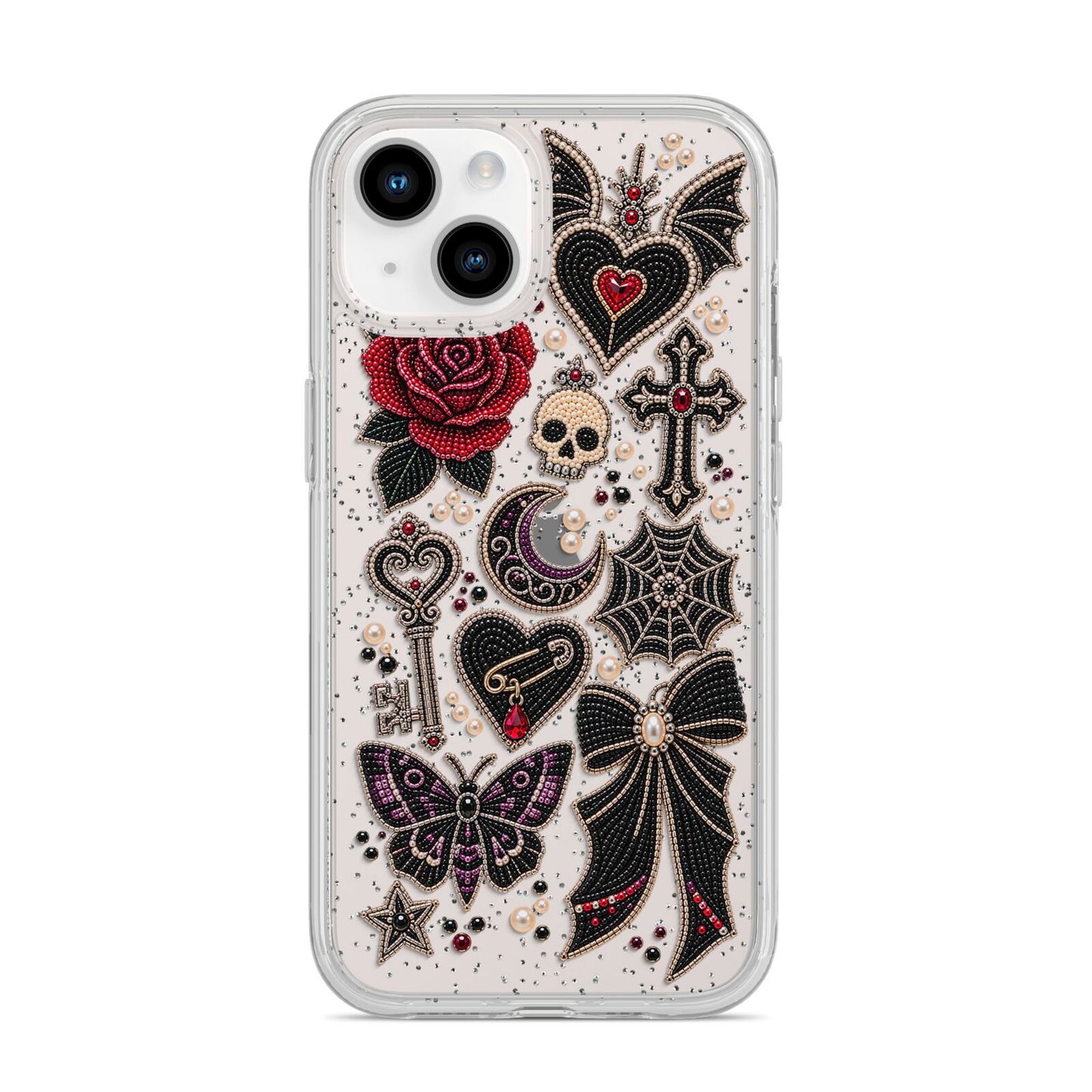 Love Thorns Charms iPhone 14 Glitter Tough Case Starlight