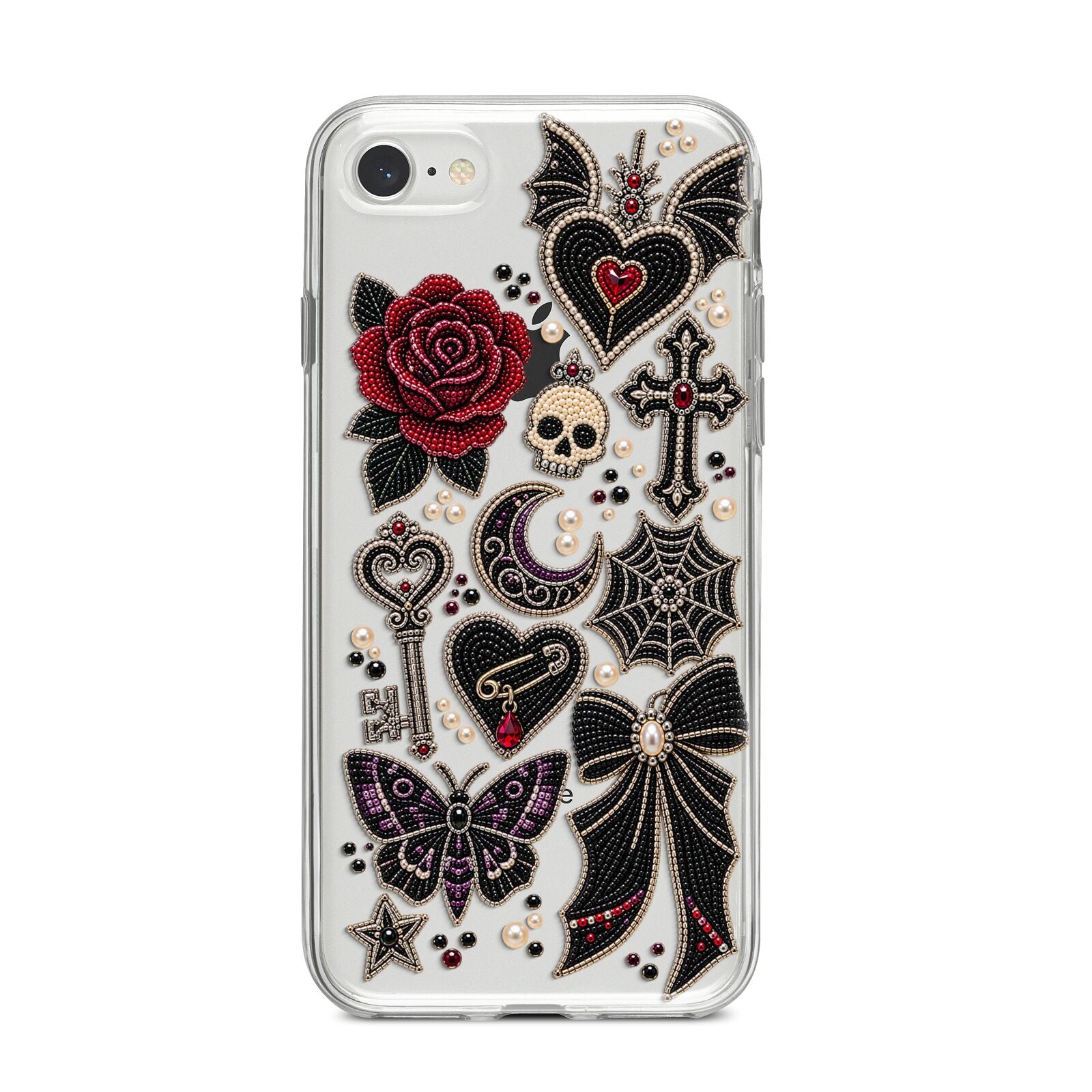 Love Thorns Charms iPhone 8 Bumper Case on Silver iPhone