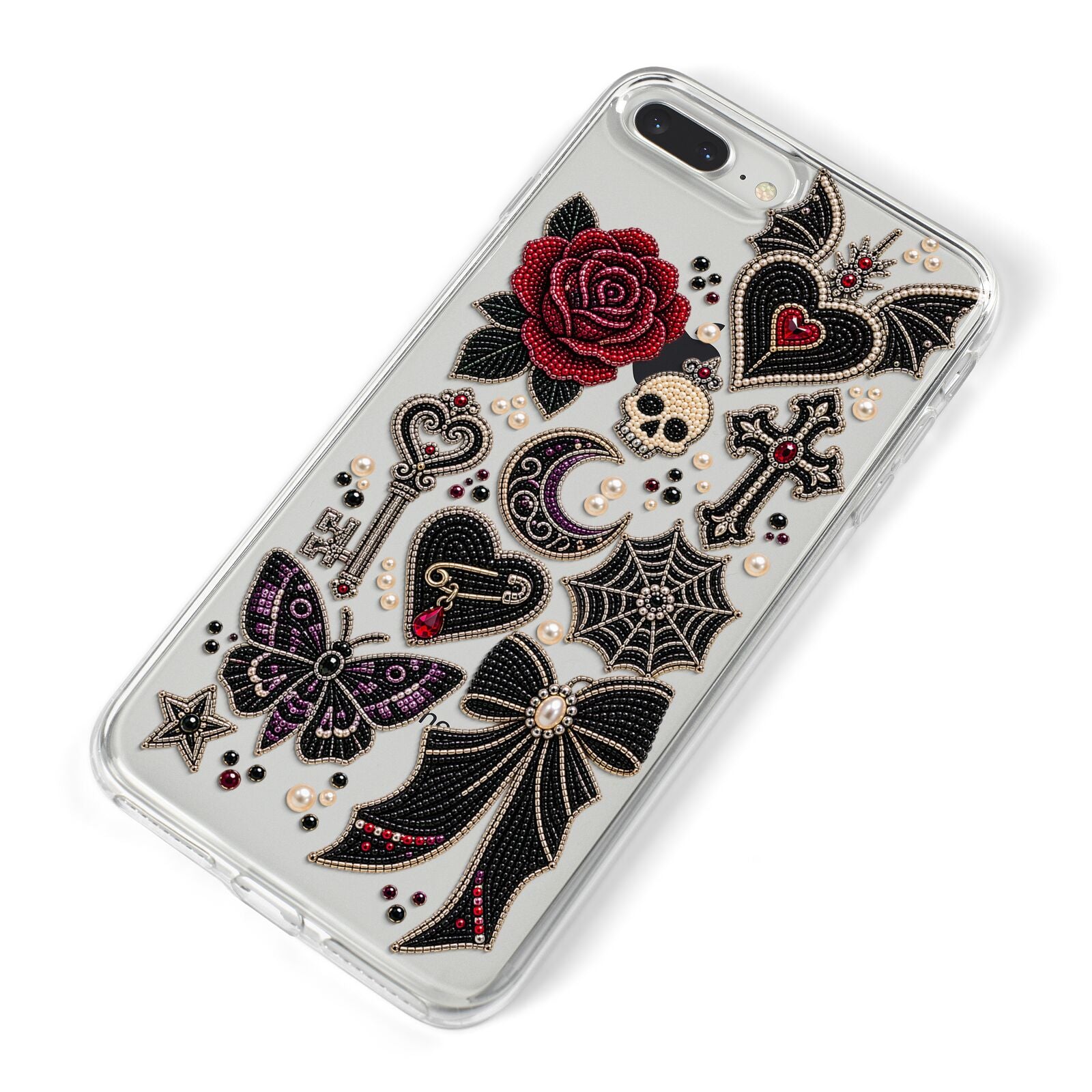 Love Thorns Charms iPhone 8 Plus Bumper Case on Silver iPhone Alternative Image
