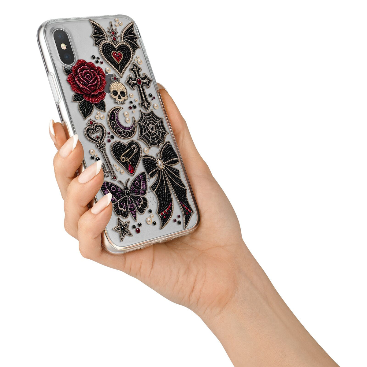 Love Thorns Charms iPhone X Bumper Case on Silver iPhone Alternative Image 2