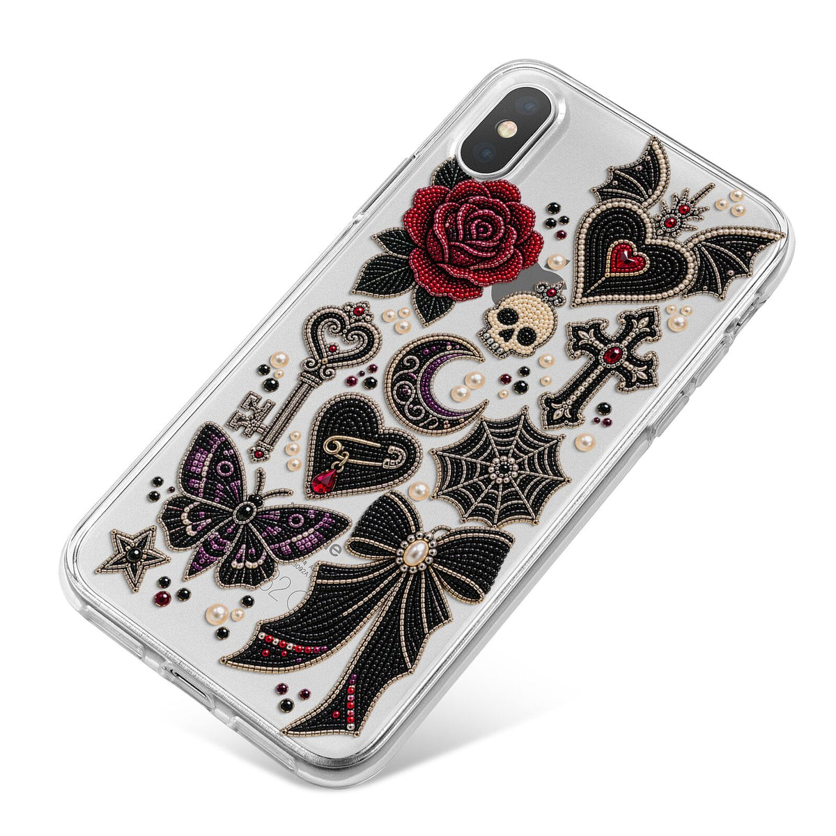 Love Thorns Charms iPhone X Bumper Case on Silver iPhone