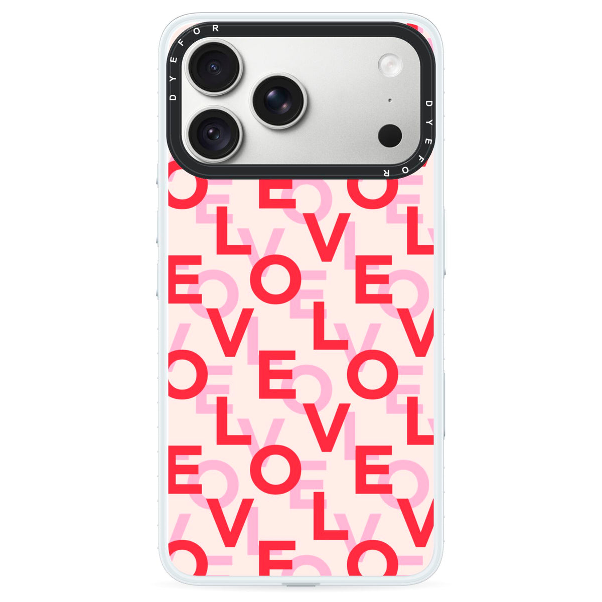 Love Valentine iPhone 18 Pro Black Impact Pre order Case on Silver phone
