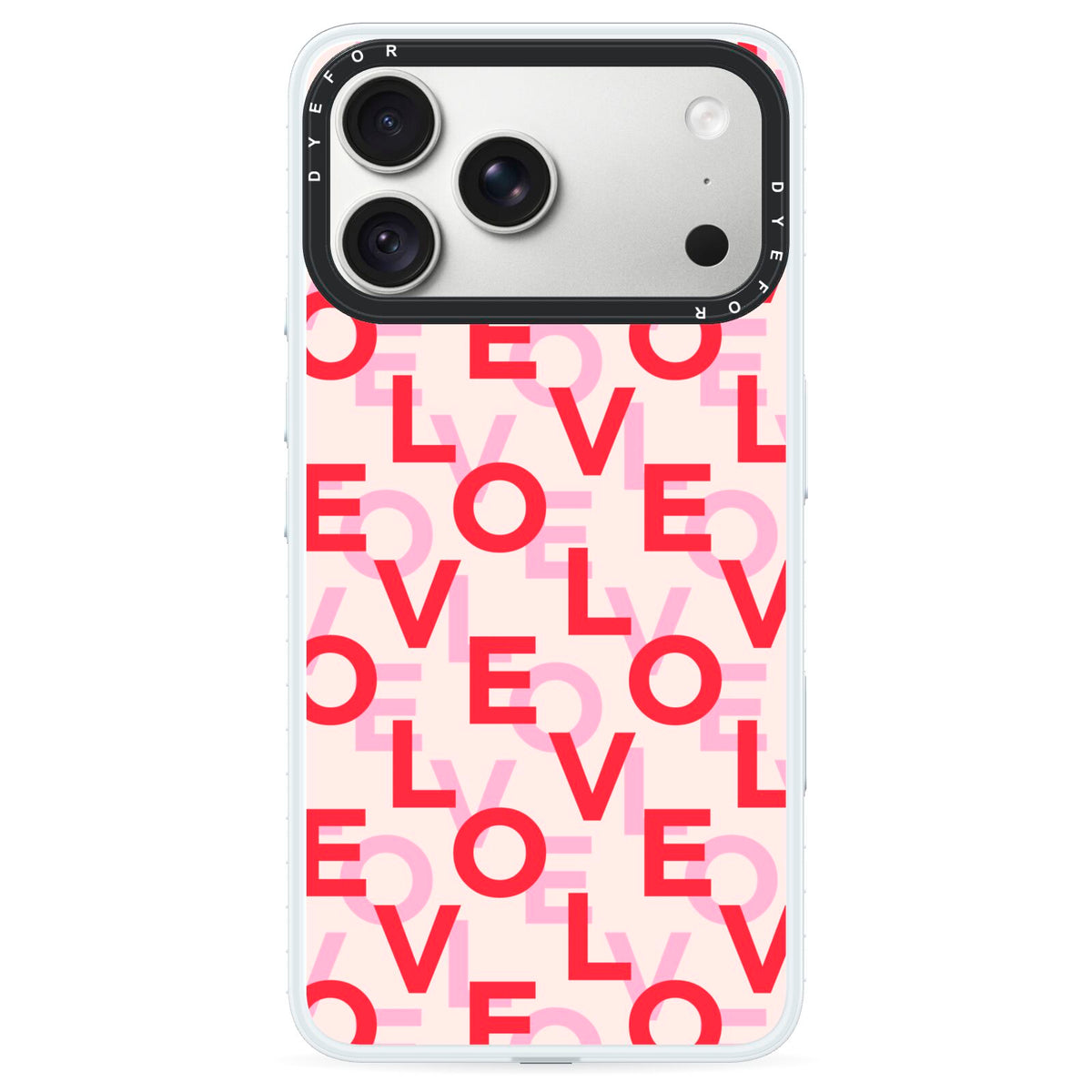 Love Valentine iPhone 18 Pro Max Black Impact Pre order Case on Silver phone