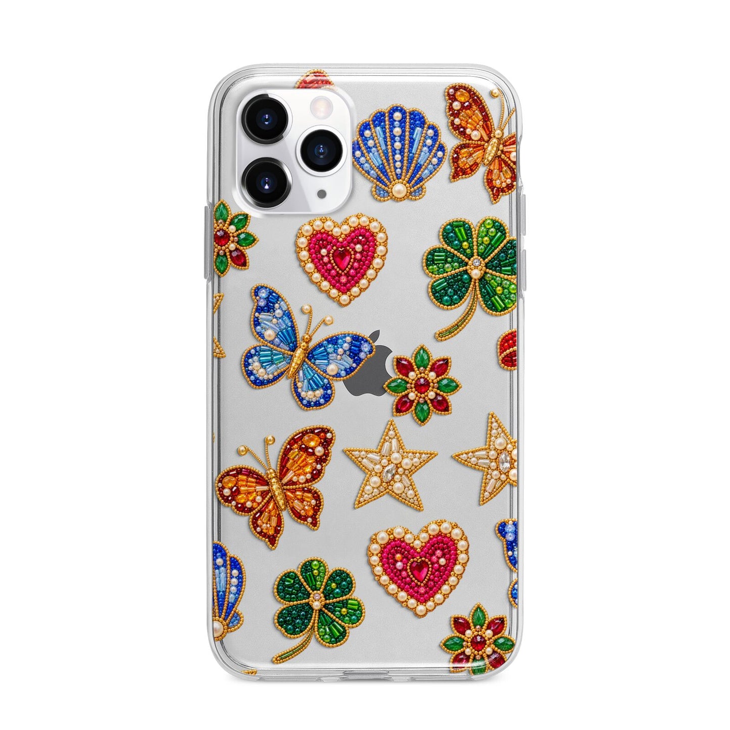 Lucky Keepsakes Beaded Charm Apple iPhone 11 Pro Max in Silver with Bumper Case