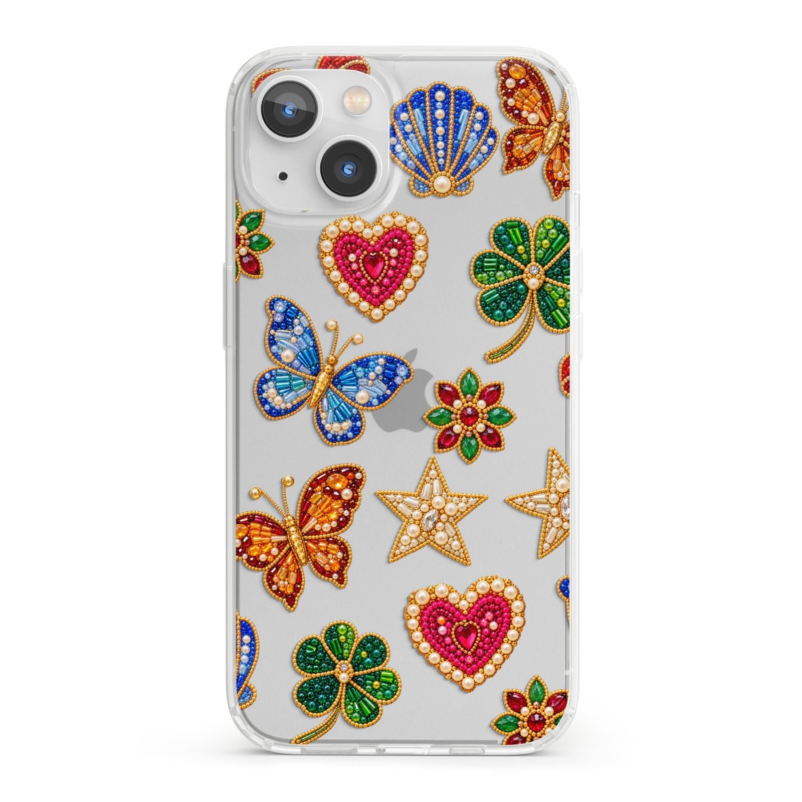 Lucky Keepsakes Beaded Charm iPhone 13 Clear Bumper Case