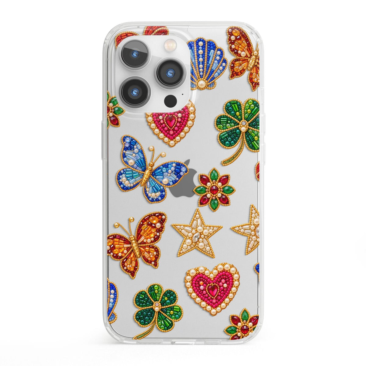 Lucky Keepsakes Beaded Charm iPhone 13 Pro Clear Bumper Case