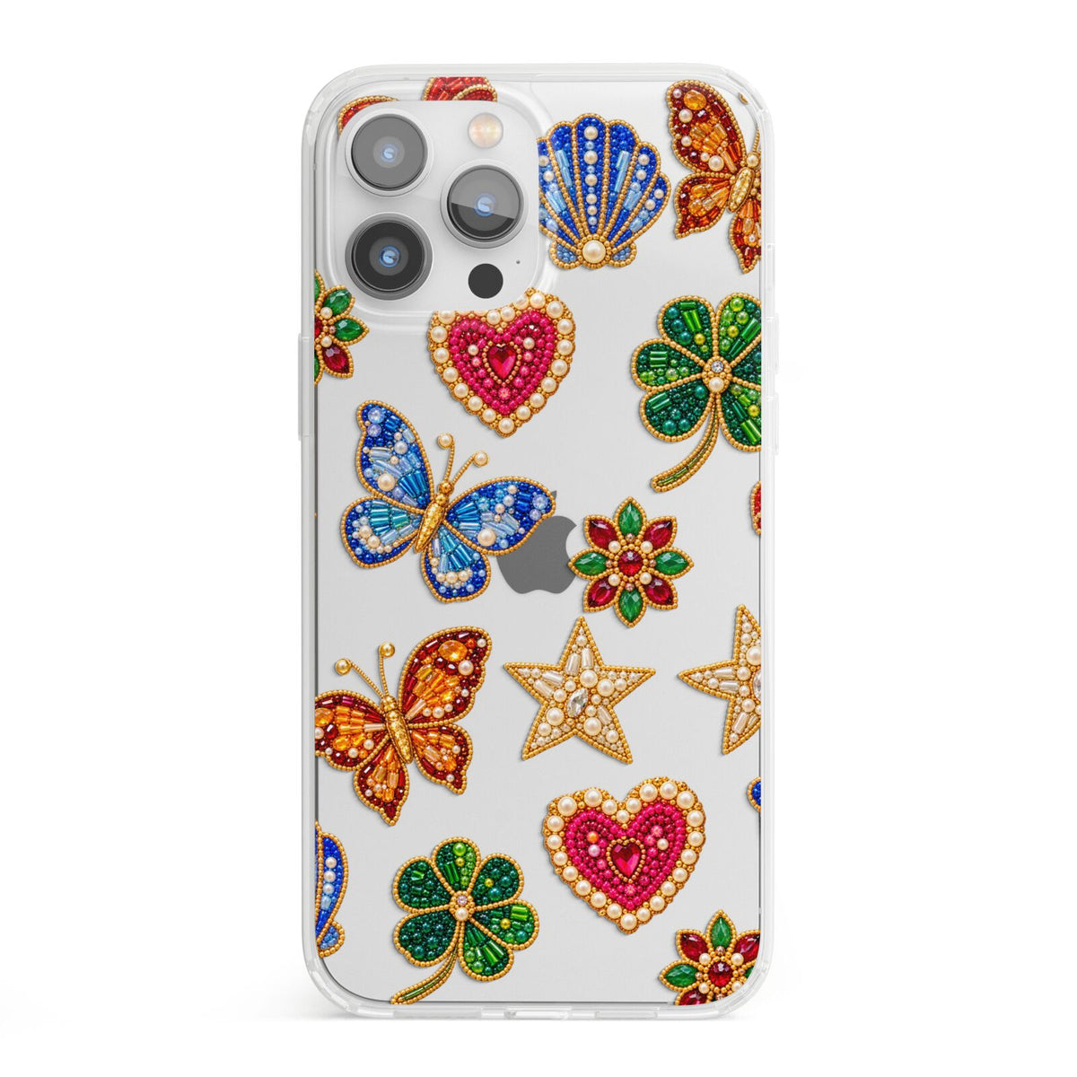 Lucky Keepsakes Beaded Charm iPhone 13 Pro Max Clear Bumper Case