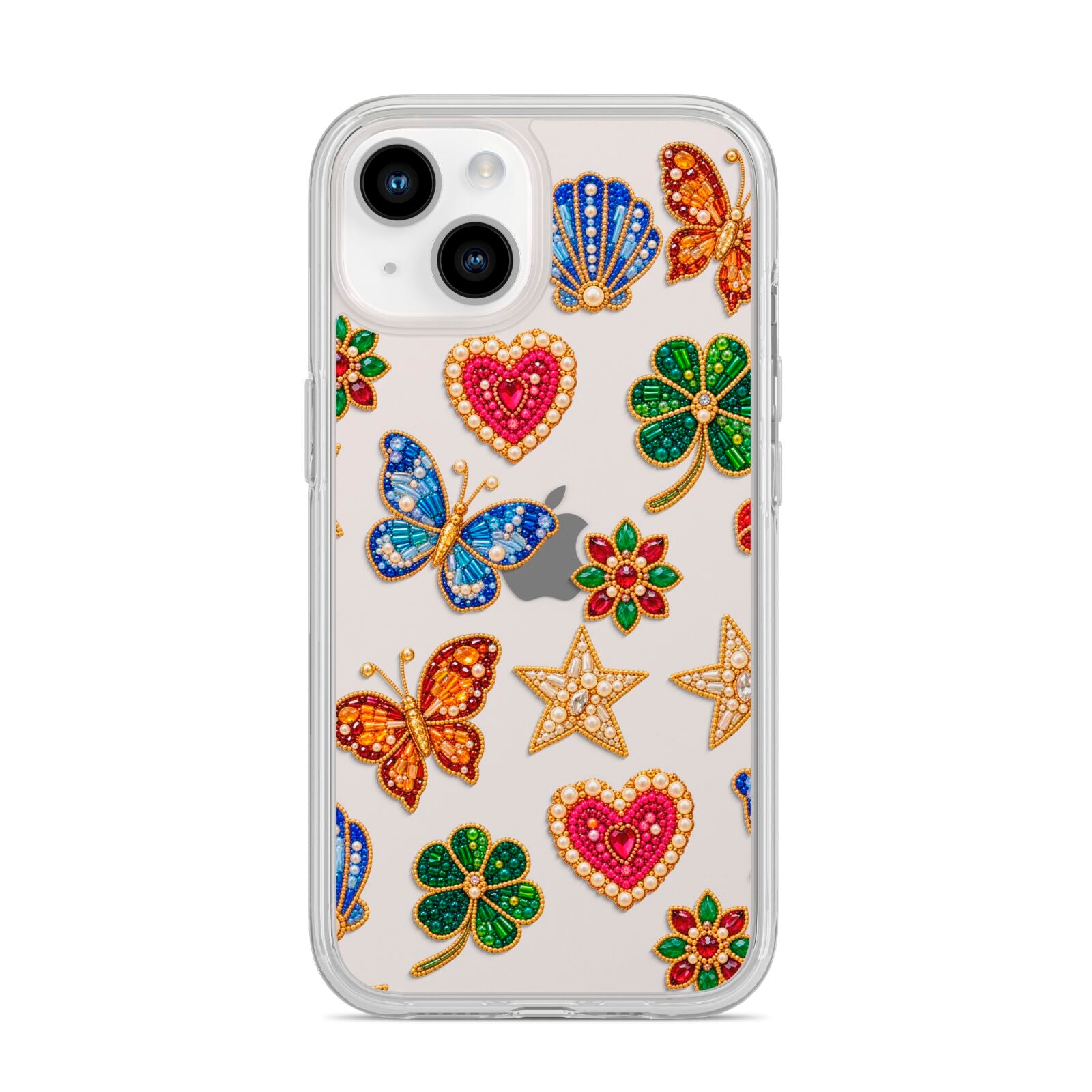 Lucky Keepsakes Beaded Charm iPhone 14 Clear Tough Case Starlight