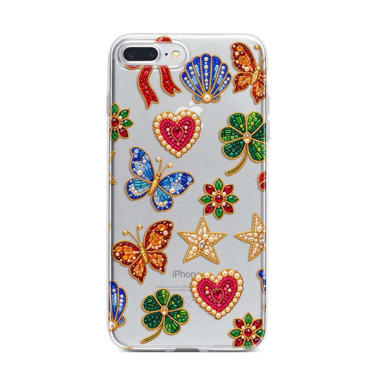 Lucky Keepsakes Beaded Charm iPhone 7 Plus Bumper Case on Silver iPhone