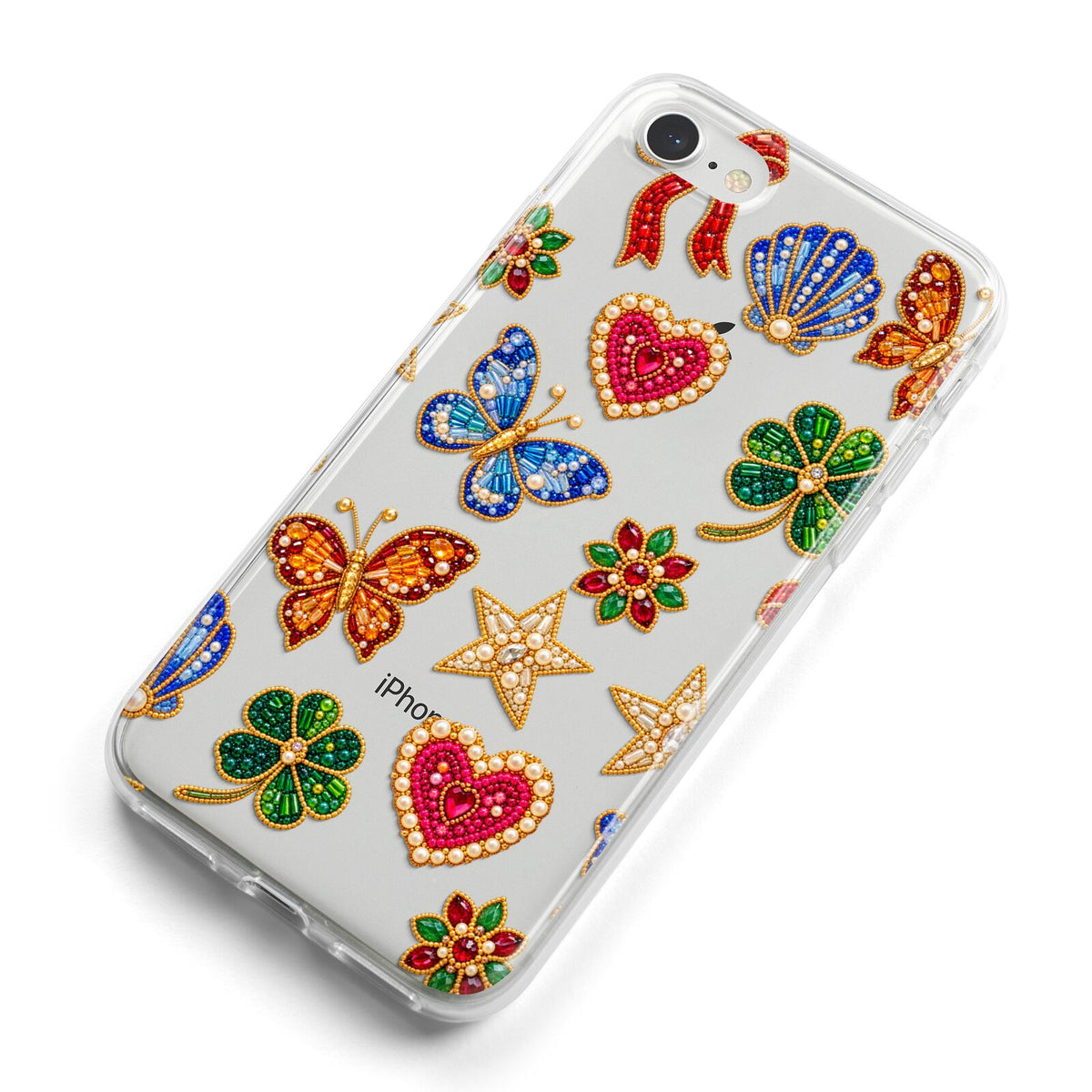 Lucky Keepsakes Beaded Charm iPhone 8 Bumper Case on Silver iPhone Alternative Image