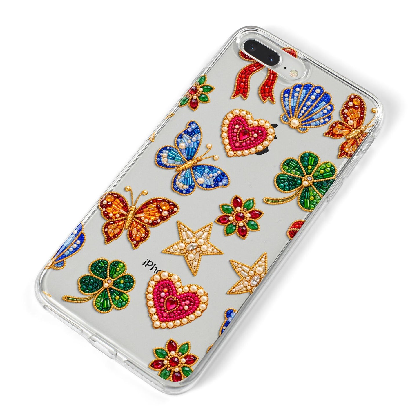 Lucky Keepsakes Beaded Charm iPhone 8 Plus Bumper Case on Silver iPhone Alternative Image
