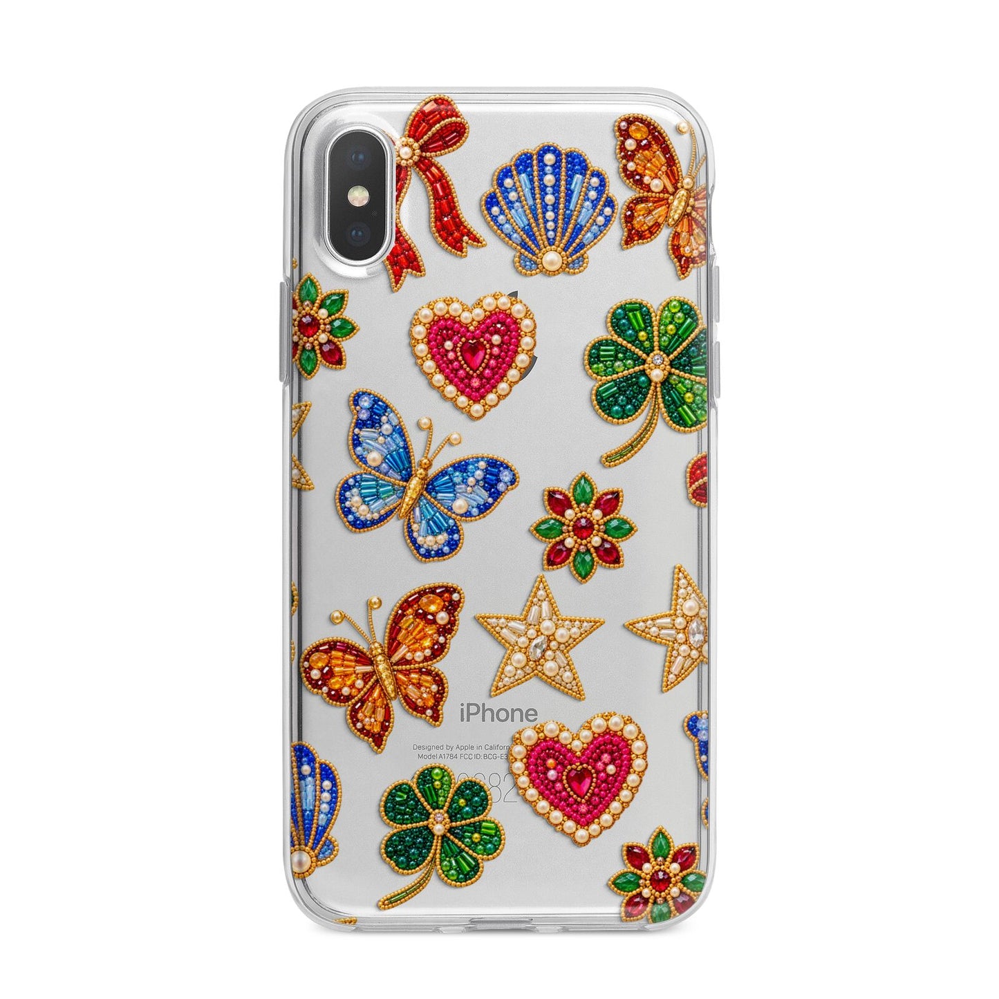 Lucky Keepsakes Beaded Charm iPhone X Bumper Case on Silver iPhone Alternative Image 1