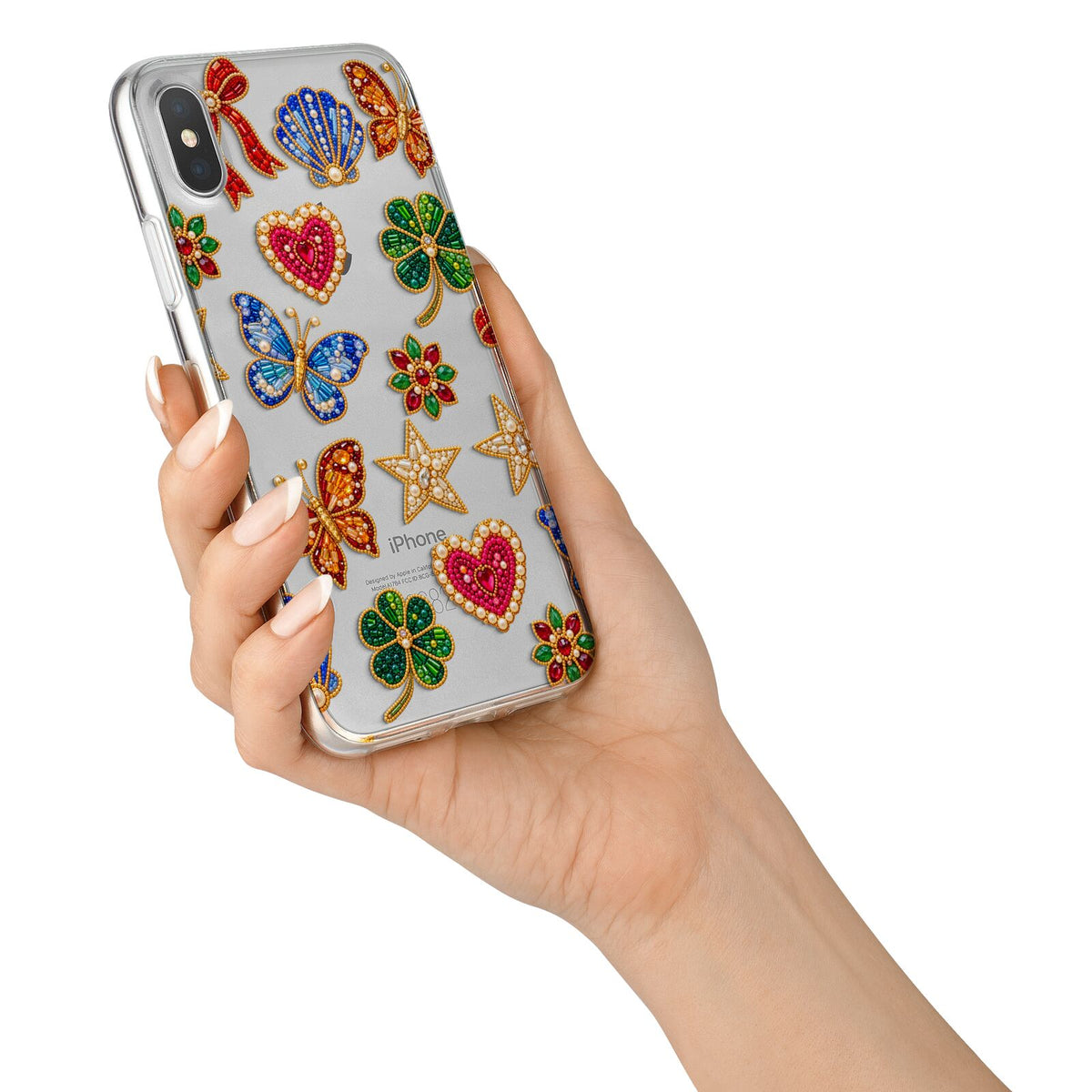 Lucky Keepsakes Beaded Charm iPhone X Bumper Case on Silver iPhone Alternative Image 2