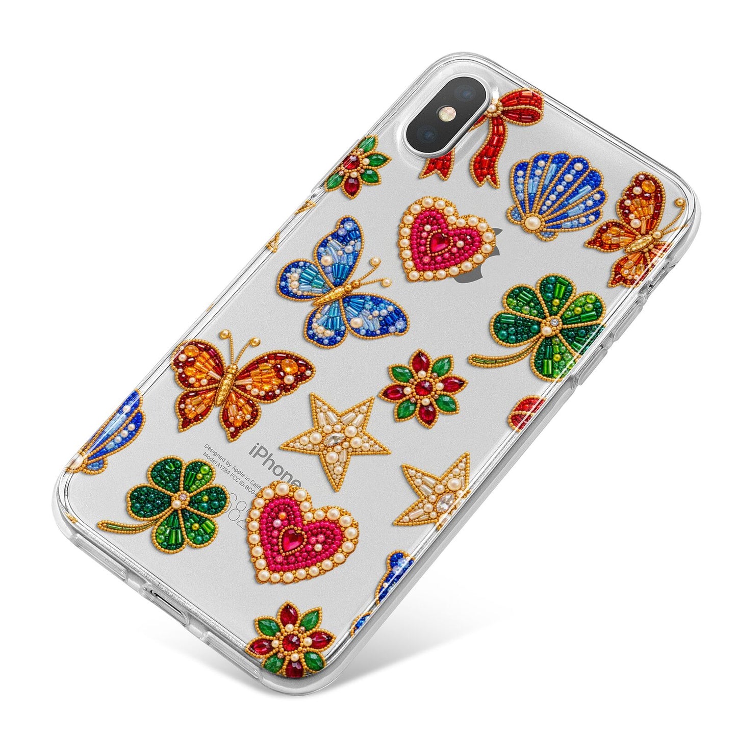 Lucky Keepsakes Beaded Charm iPhone X Bumper Case on Silver iPhone