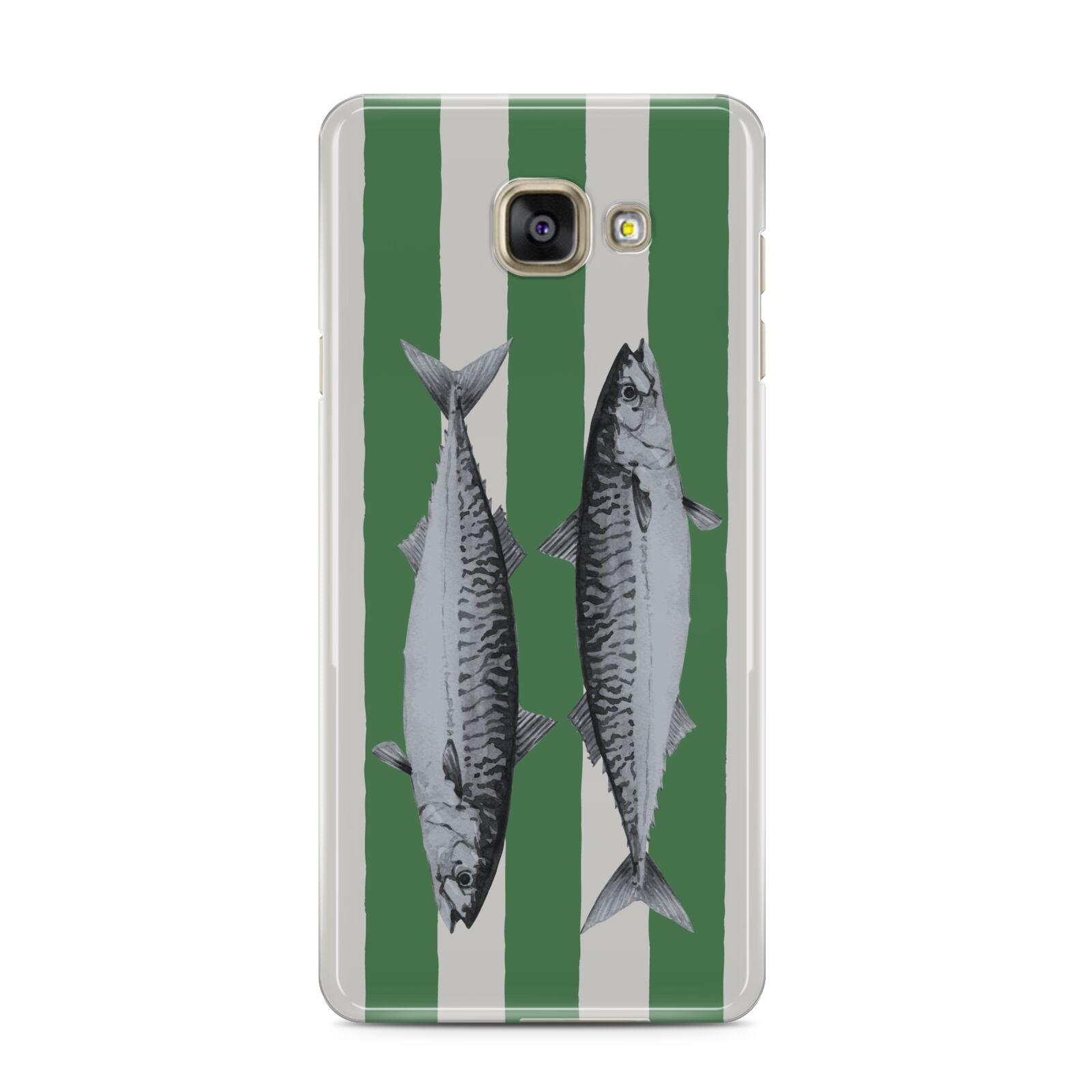 Mackerel Stripe Samsung Galaxy A3 2016 Case on gold phone