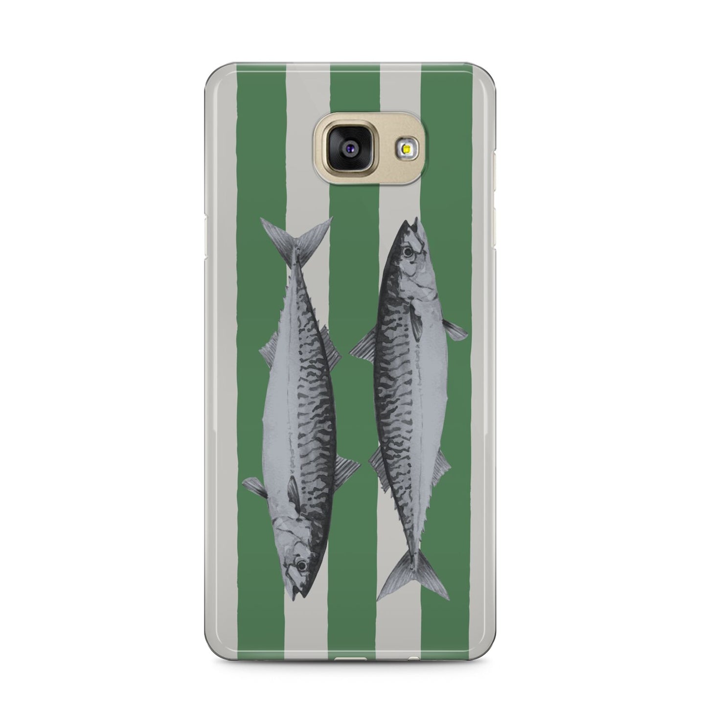Mackerel Stripe Samsung Galaxy A5 2016 Case on gold phone