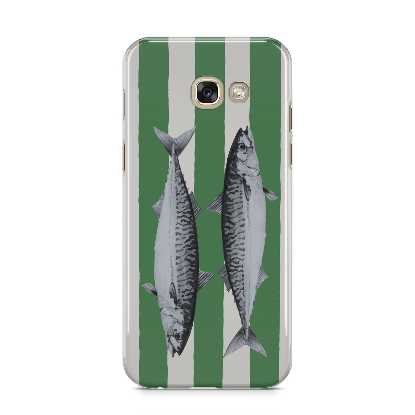 Mackerel Stripe Samsung Galaxy A5 2017 Case on gold phone